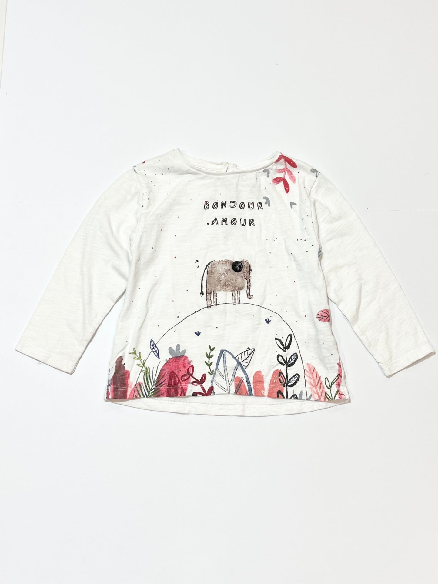 Glitter elephant top - Size 2