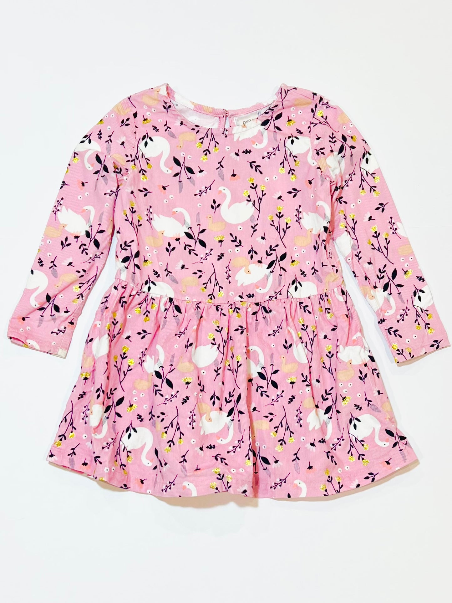 Corduroy swan dress - Size 2