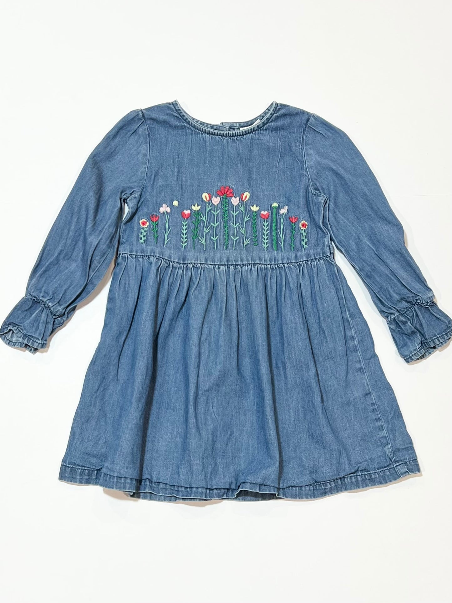 Chambray embroidered dress - Size 2