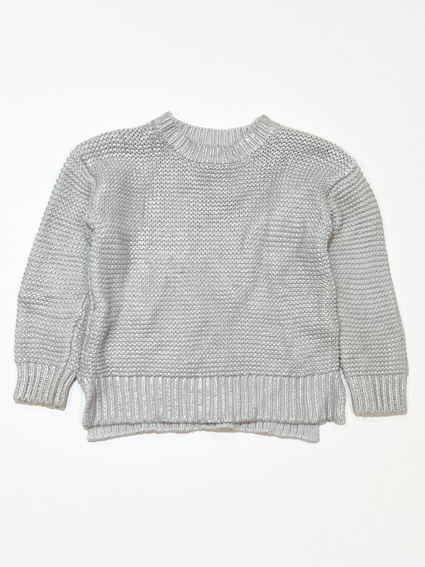 Grey shimmer knit jumper - Size 4
