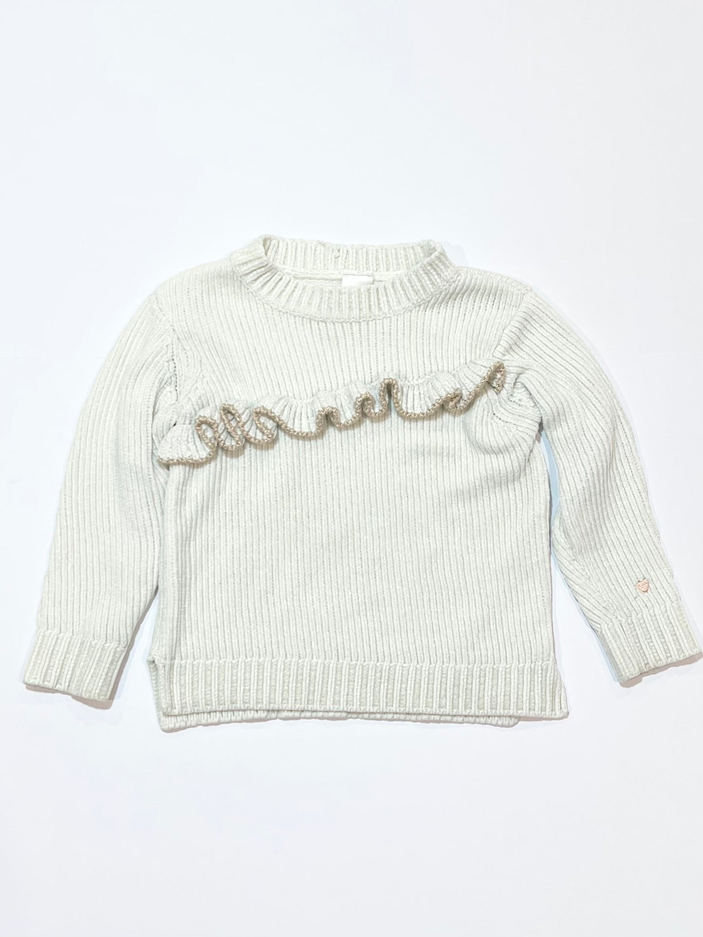 White ruffle sweater - Size 3