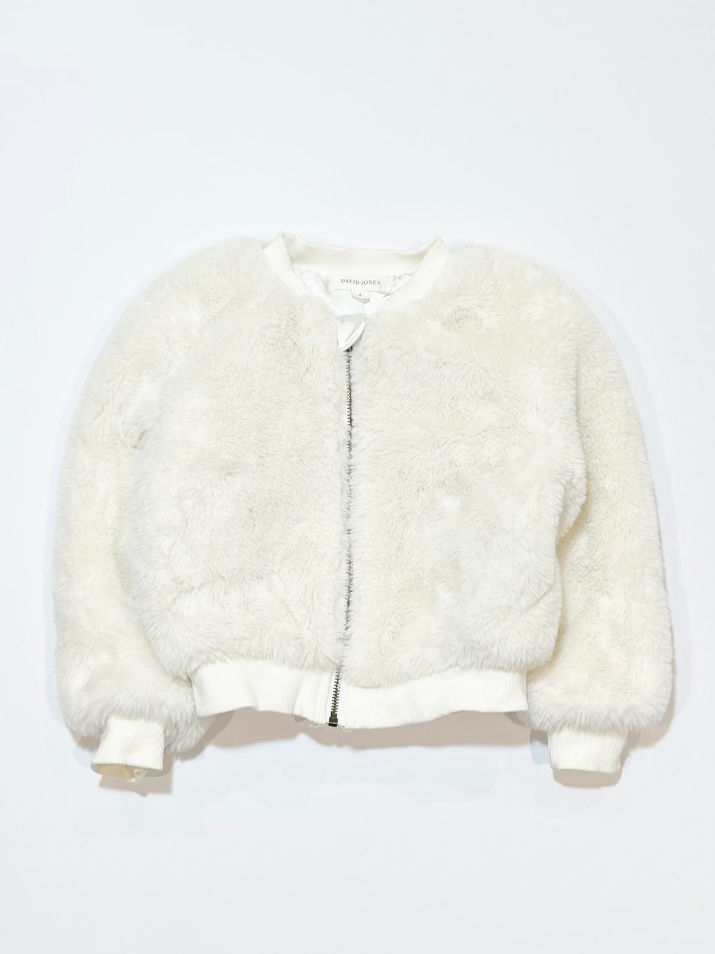 White faux-fur jacket - Size 4