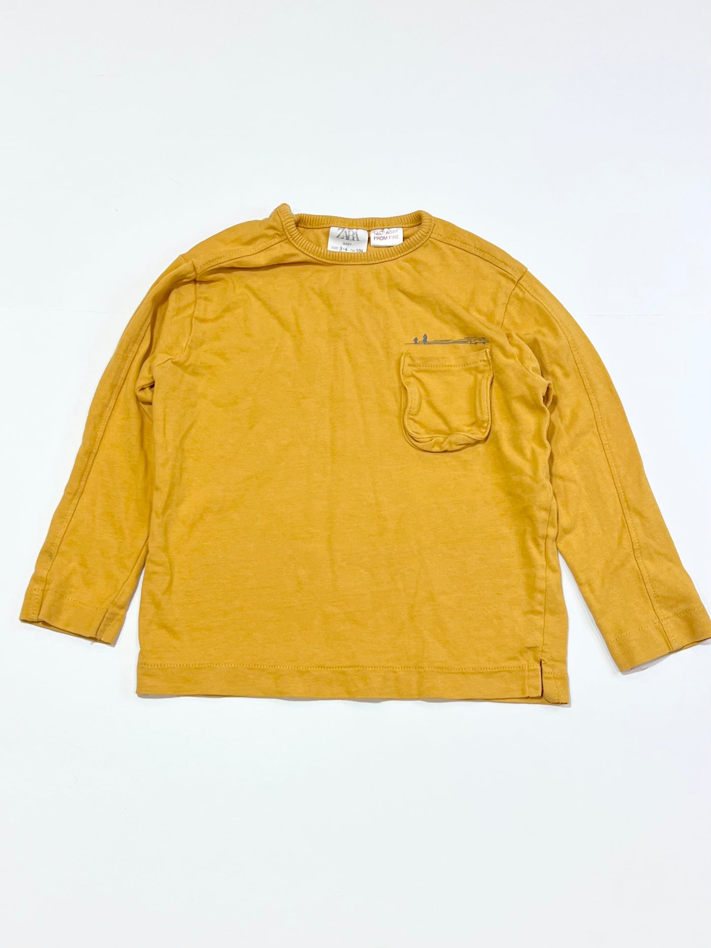 Mustard pocket top - Size 3-4