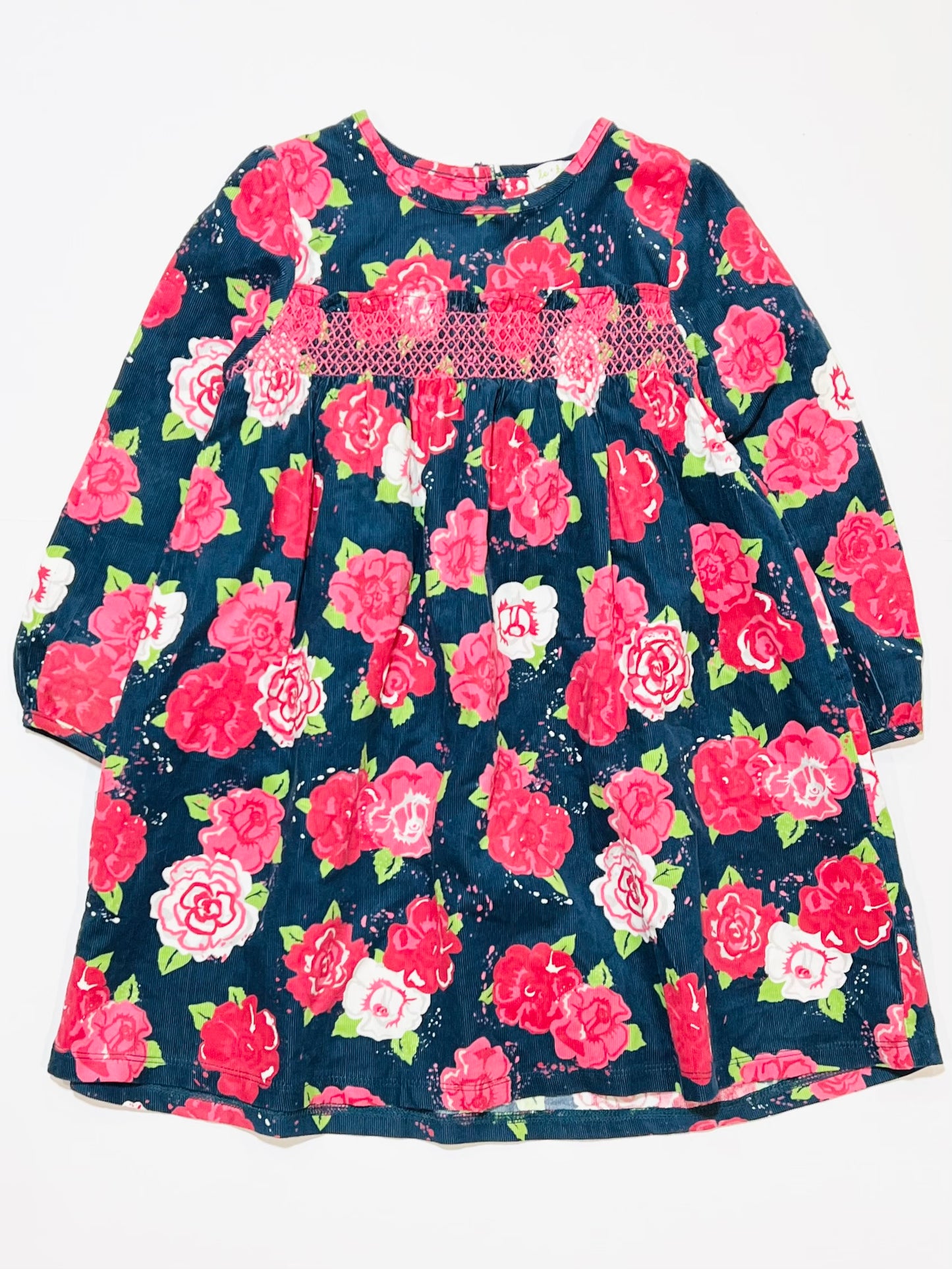 Smocked corduroy dress - Size 4
