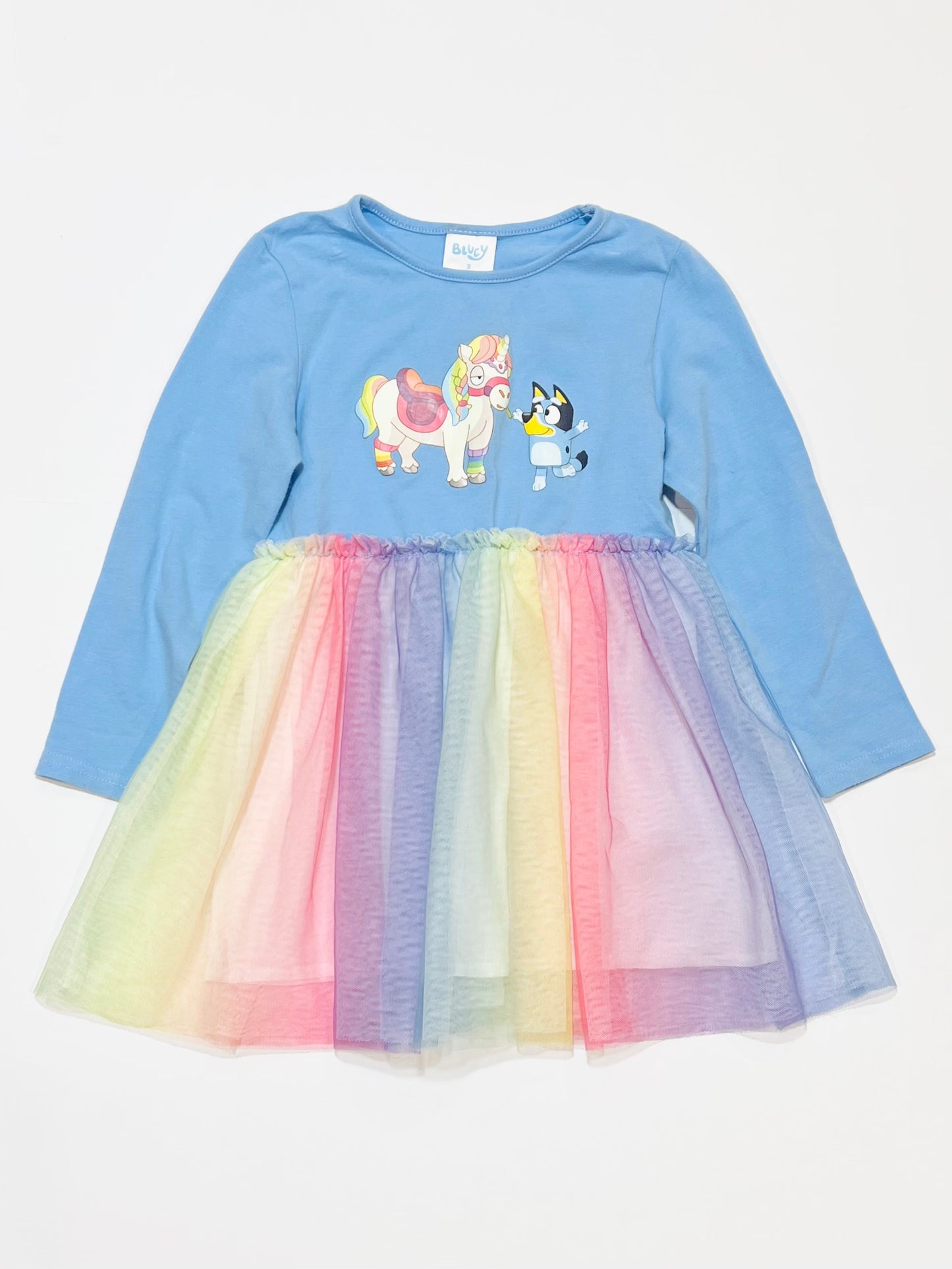 Rainbow Bluey dress - Size 3