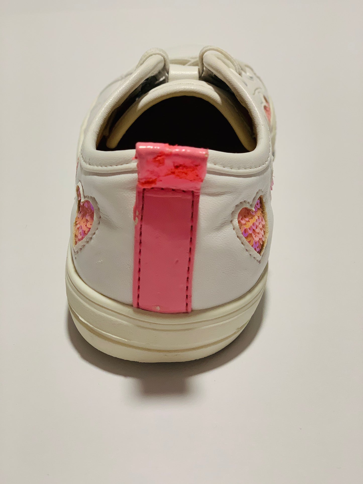 Sequined heart white sneakers - Size 28