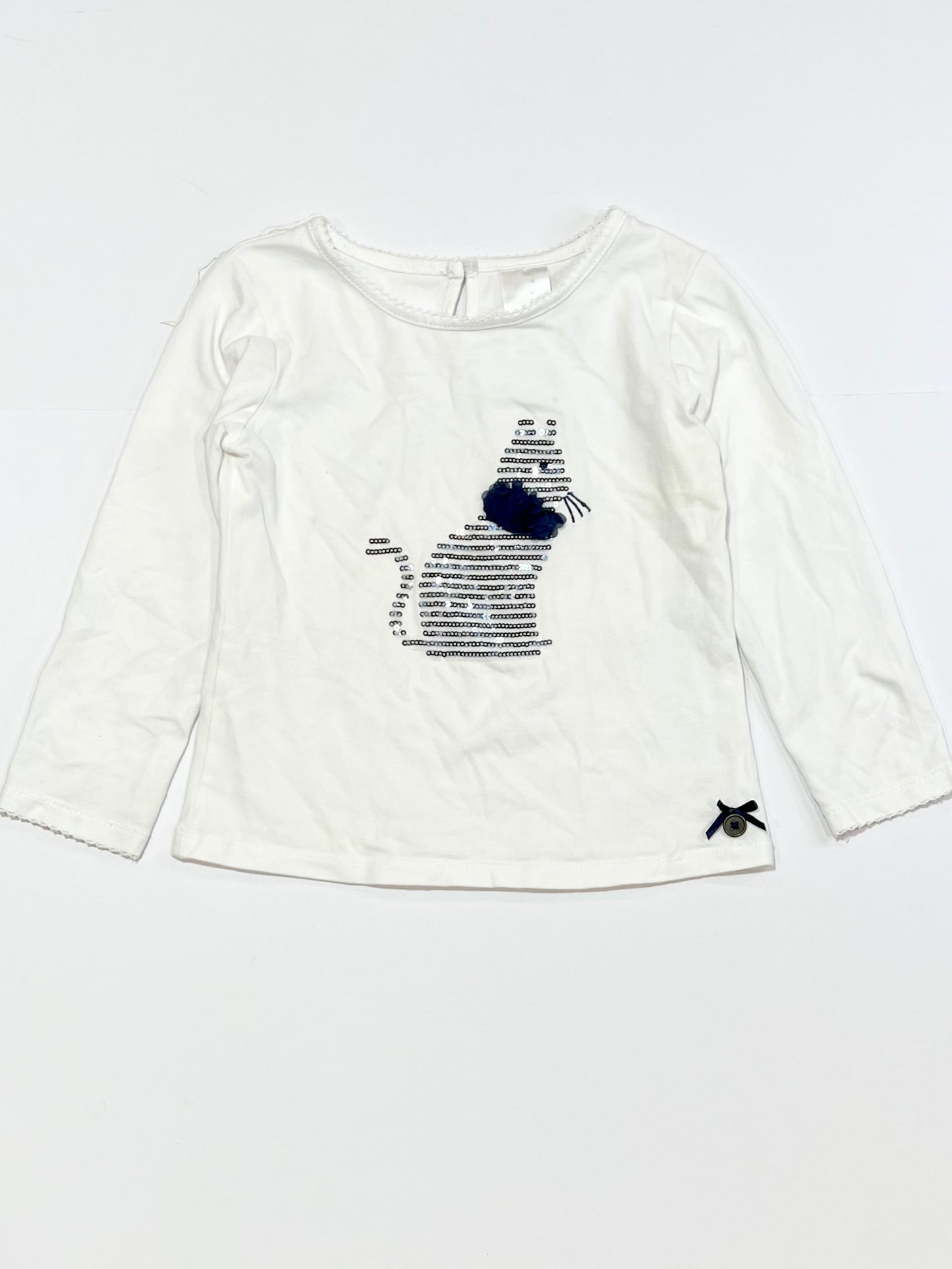 Sequined cat top - Size 3