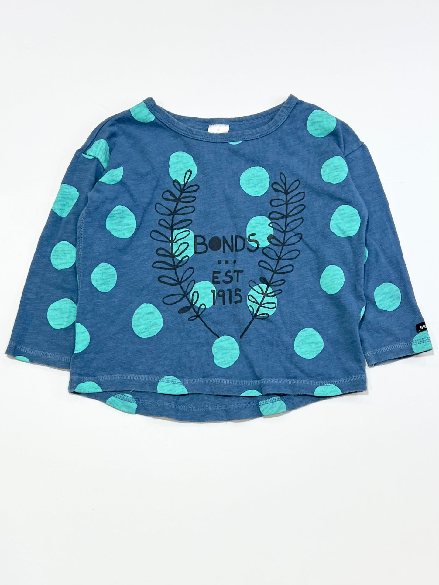 Blue spotty top - Size 3