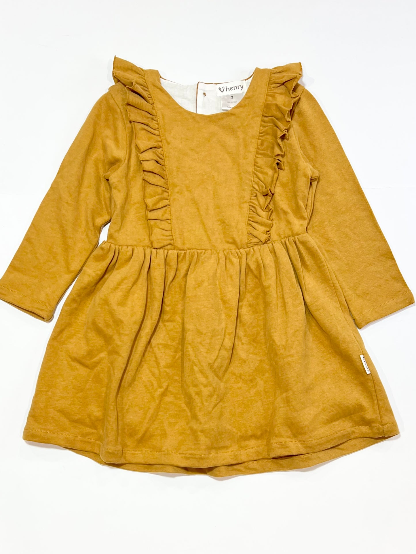 Mustard ruffle dress - Size 3