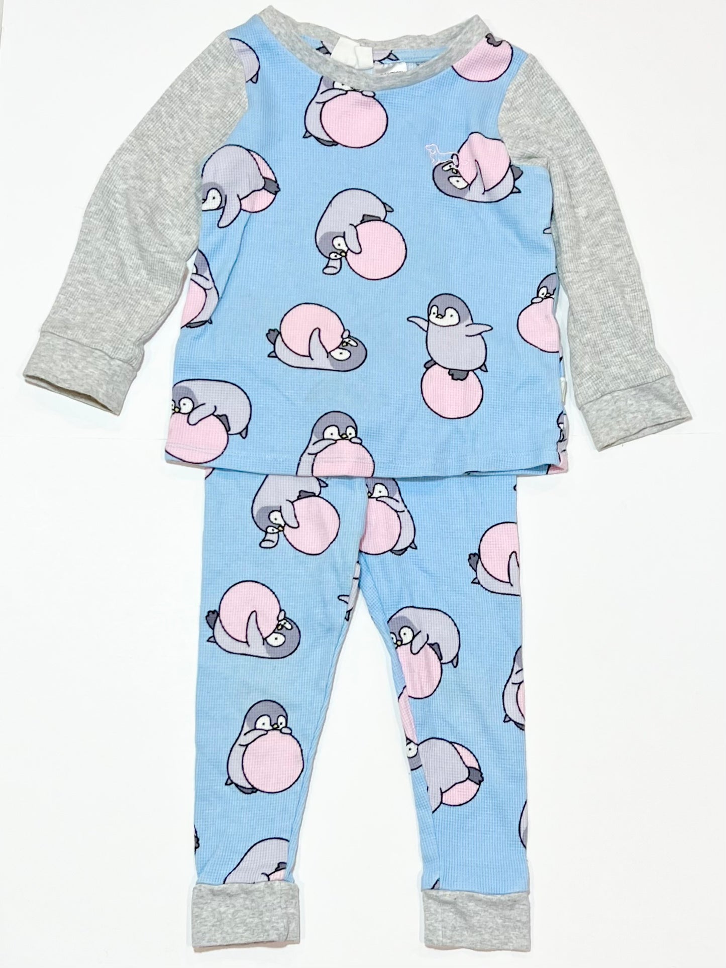 Penguin waffle pyjamas - Size 2