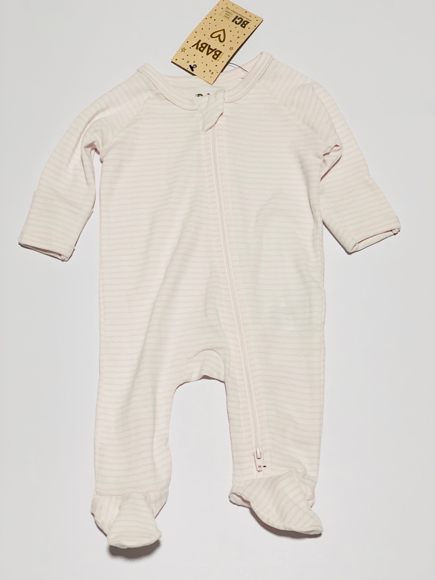 Pink stripe onesie brand new - Size 0000