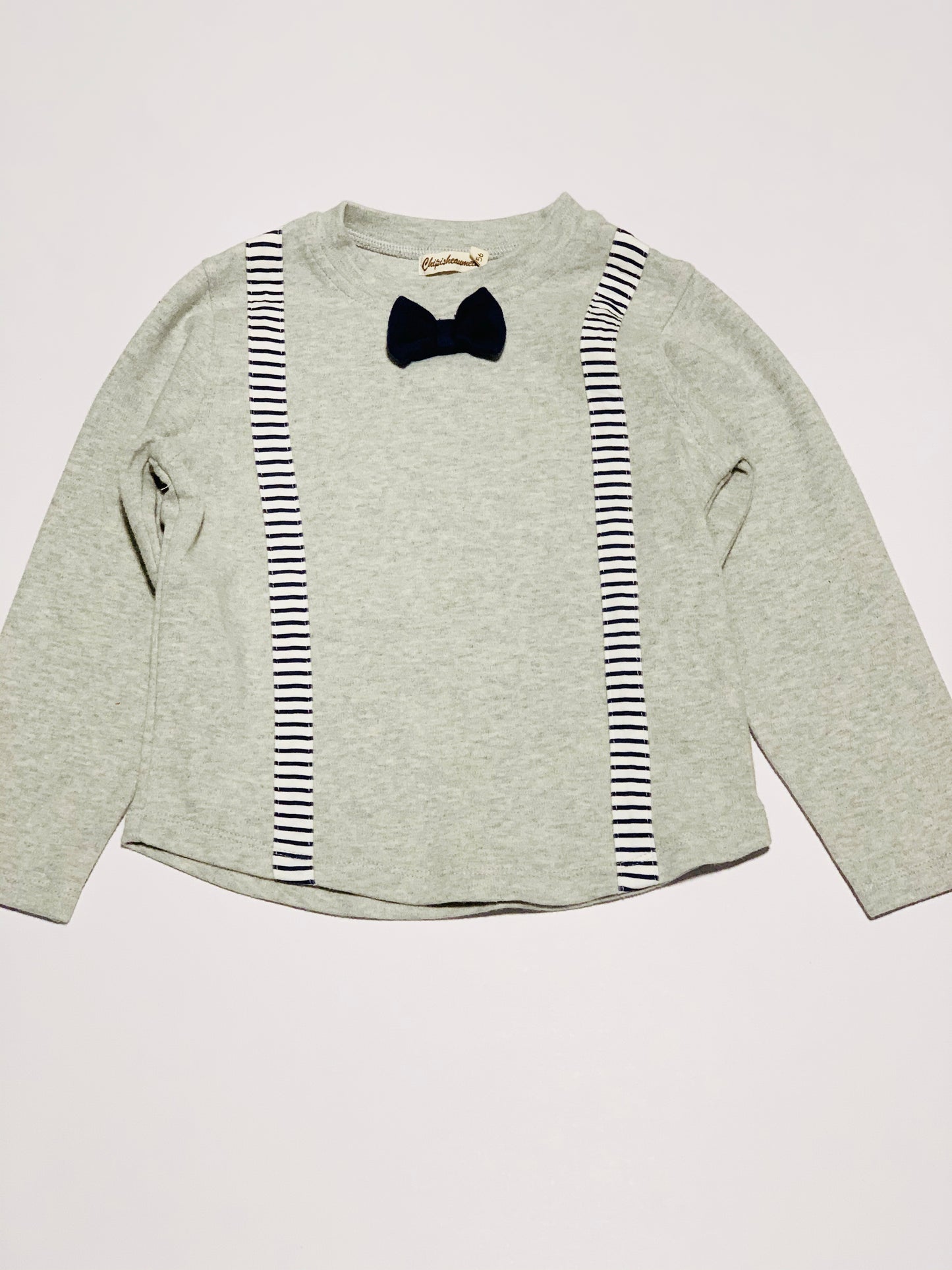 Grey bow tie top - Size 3