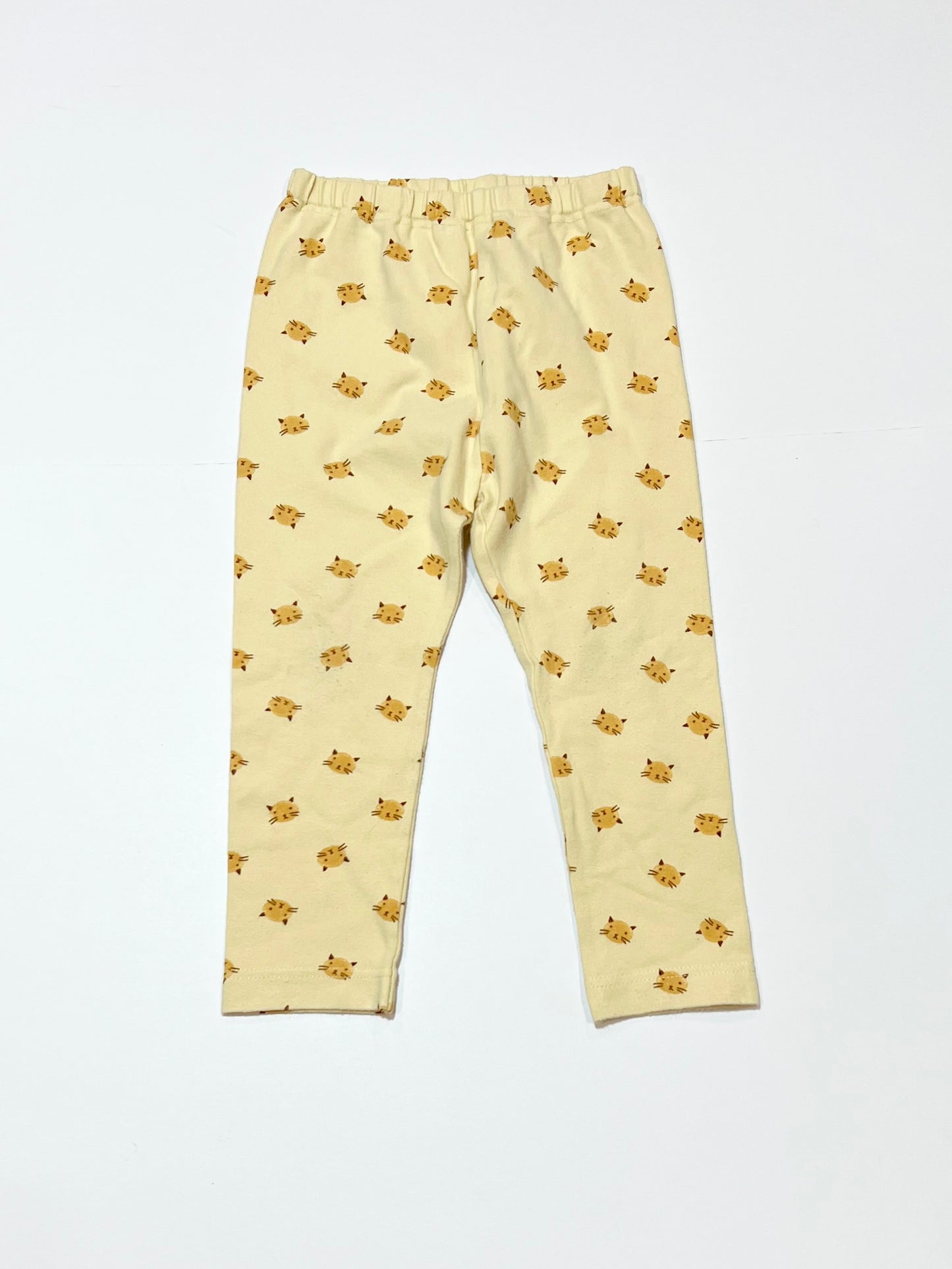 Yellow cat leggings - Size 2