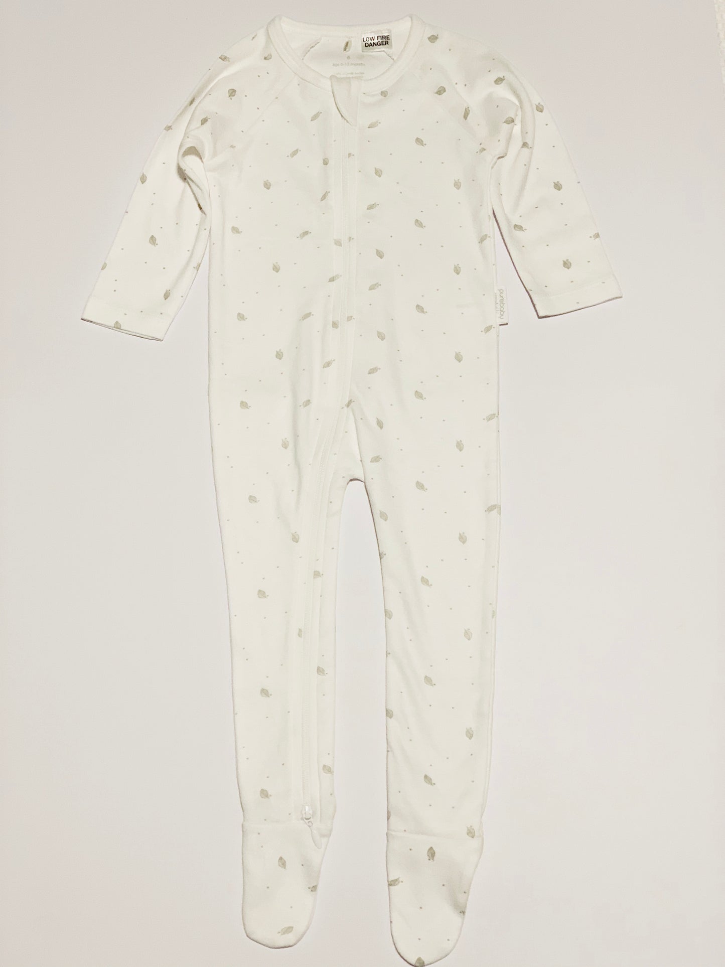 Grey leaf onesie - Size 0