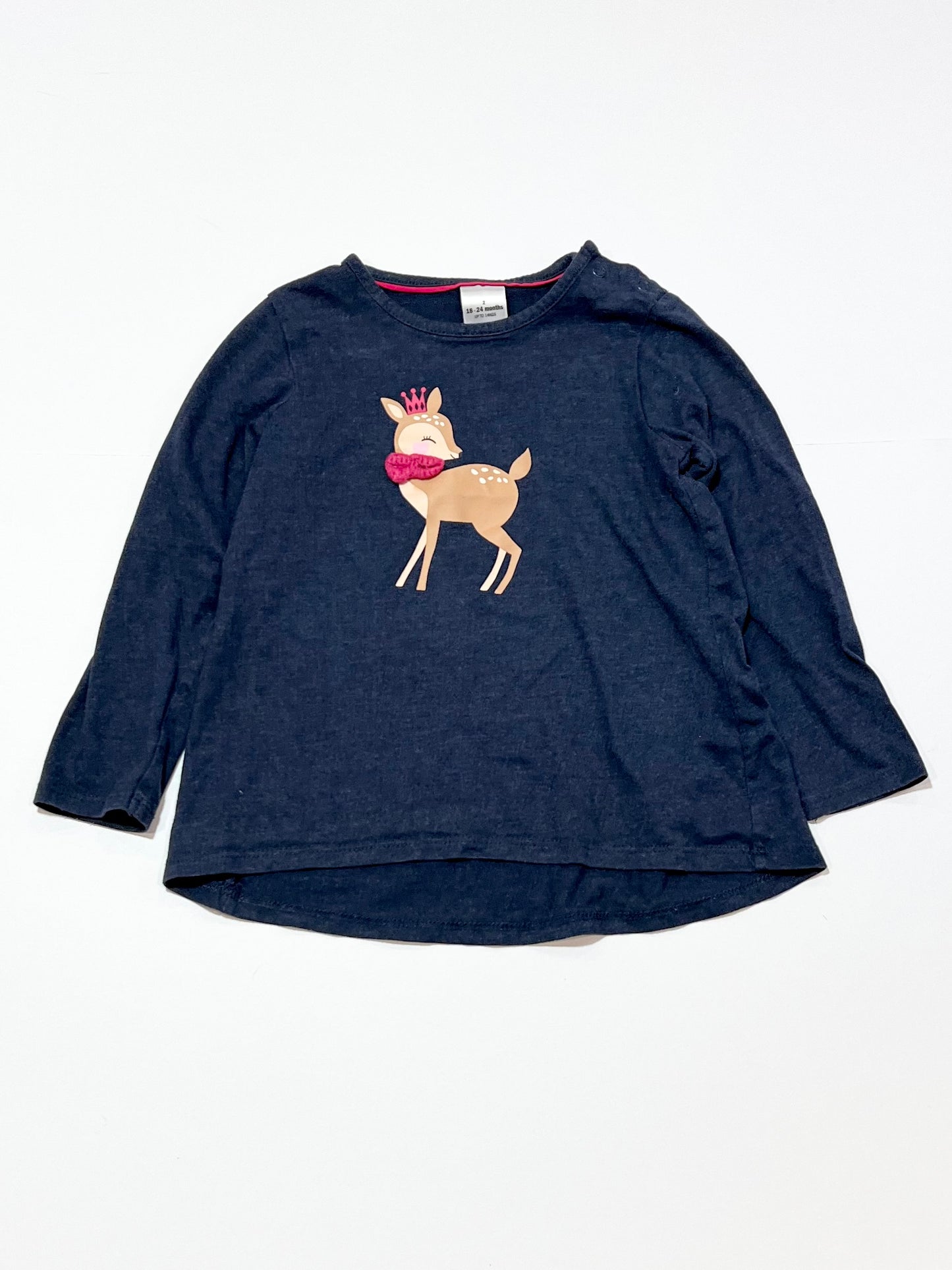 Navy deer top - Size 2