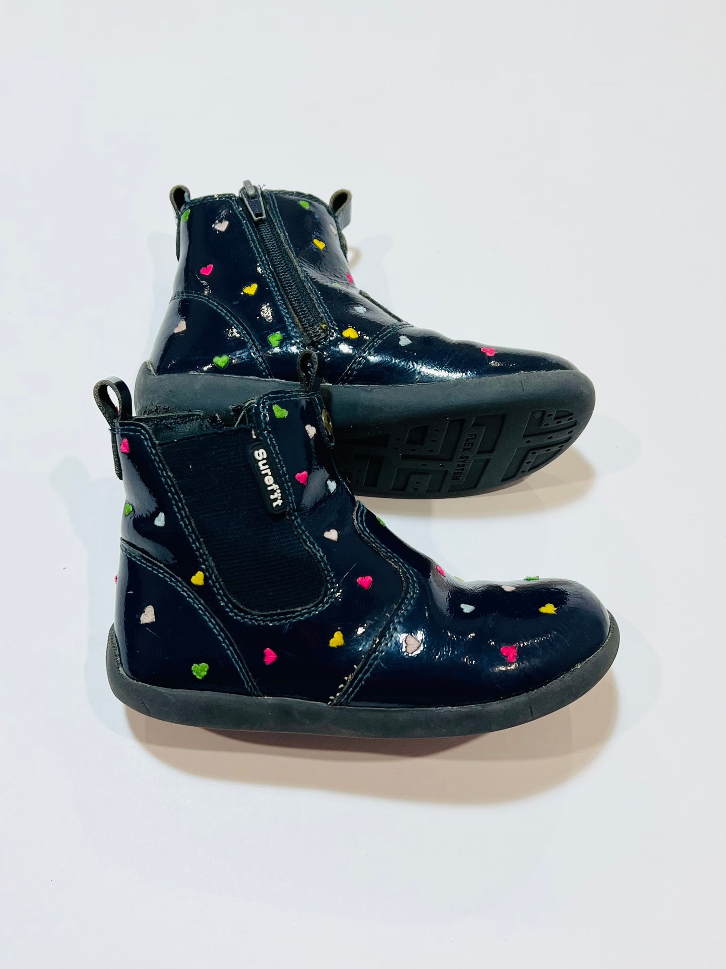Navy patent boots - Size EU26
