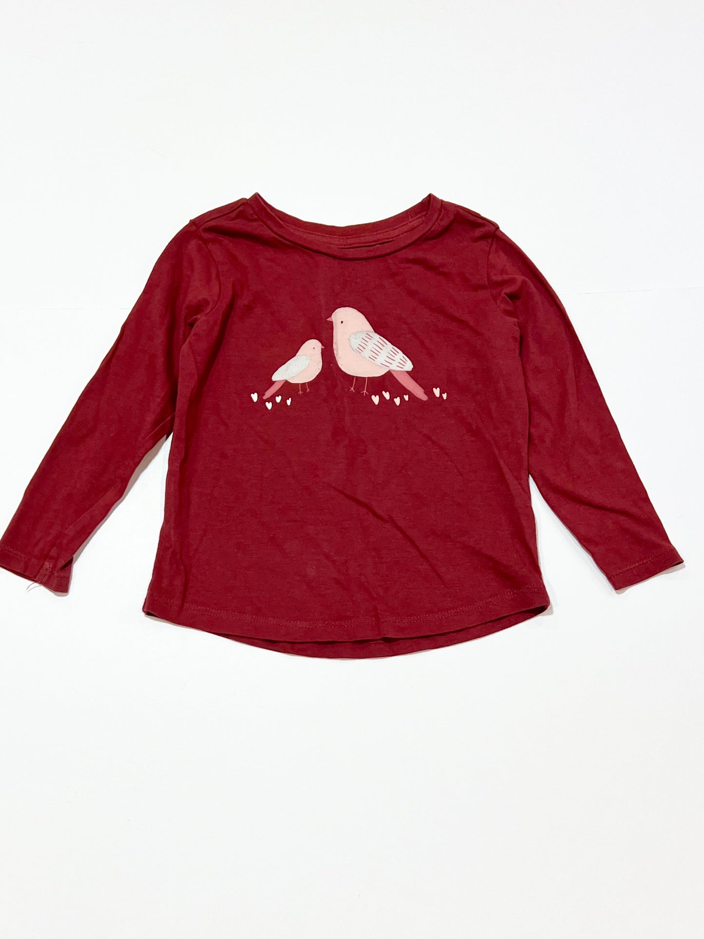 Maroon birds top - Size 2