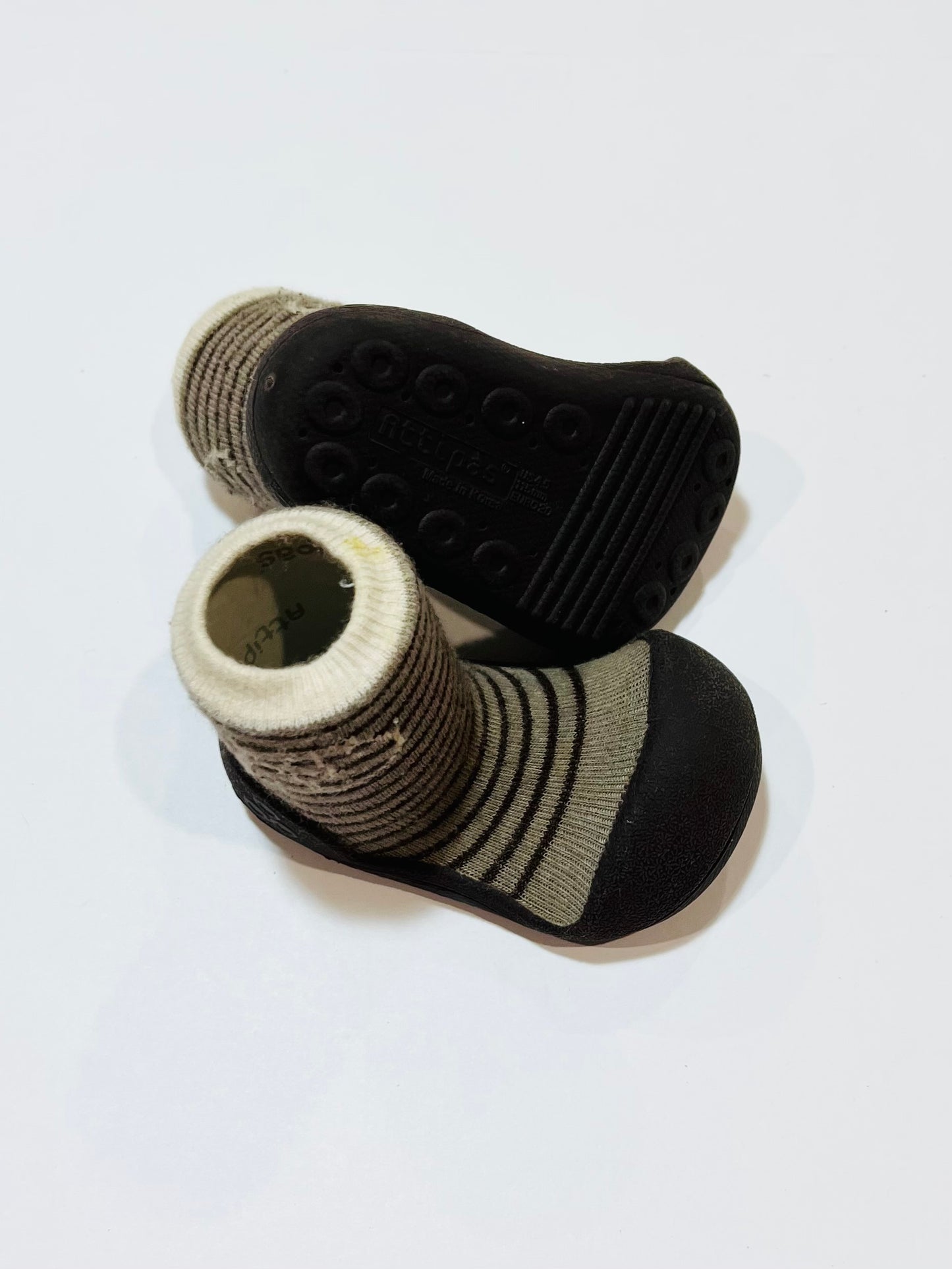 Brown striped shoe socks - Size EU20