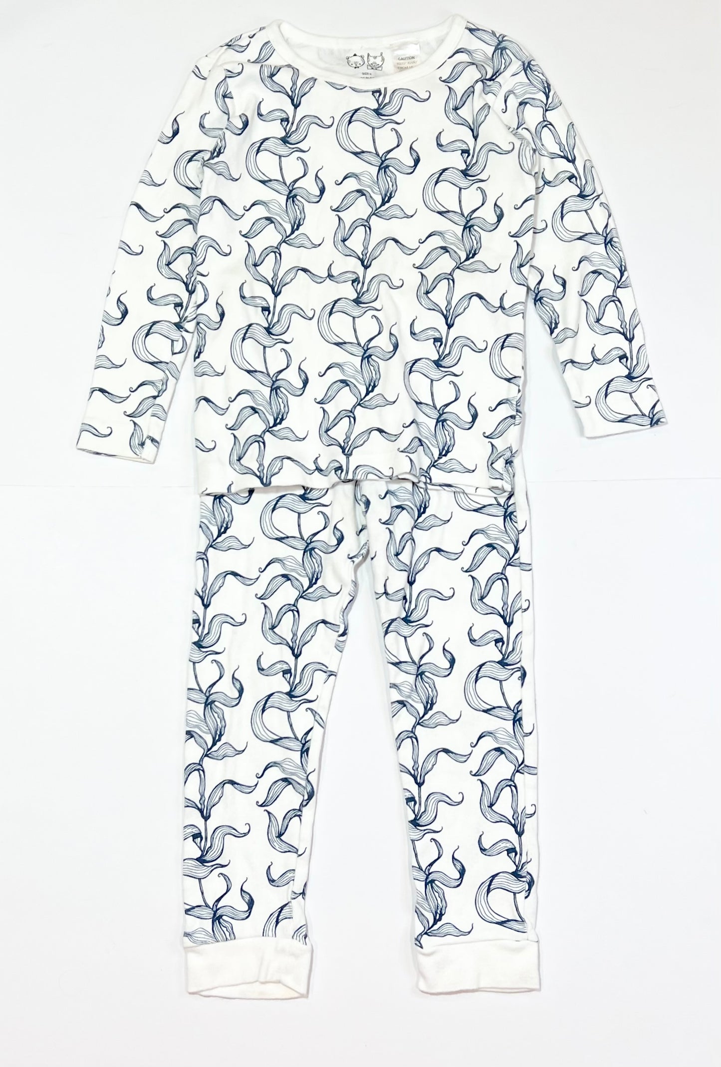 Leafy ribbed pyjamas - Size 4