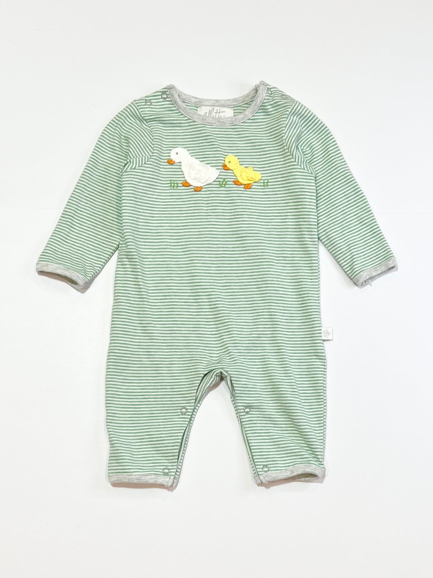 Striped ducky onesie - Size 000
