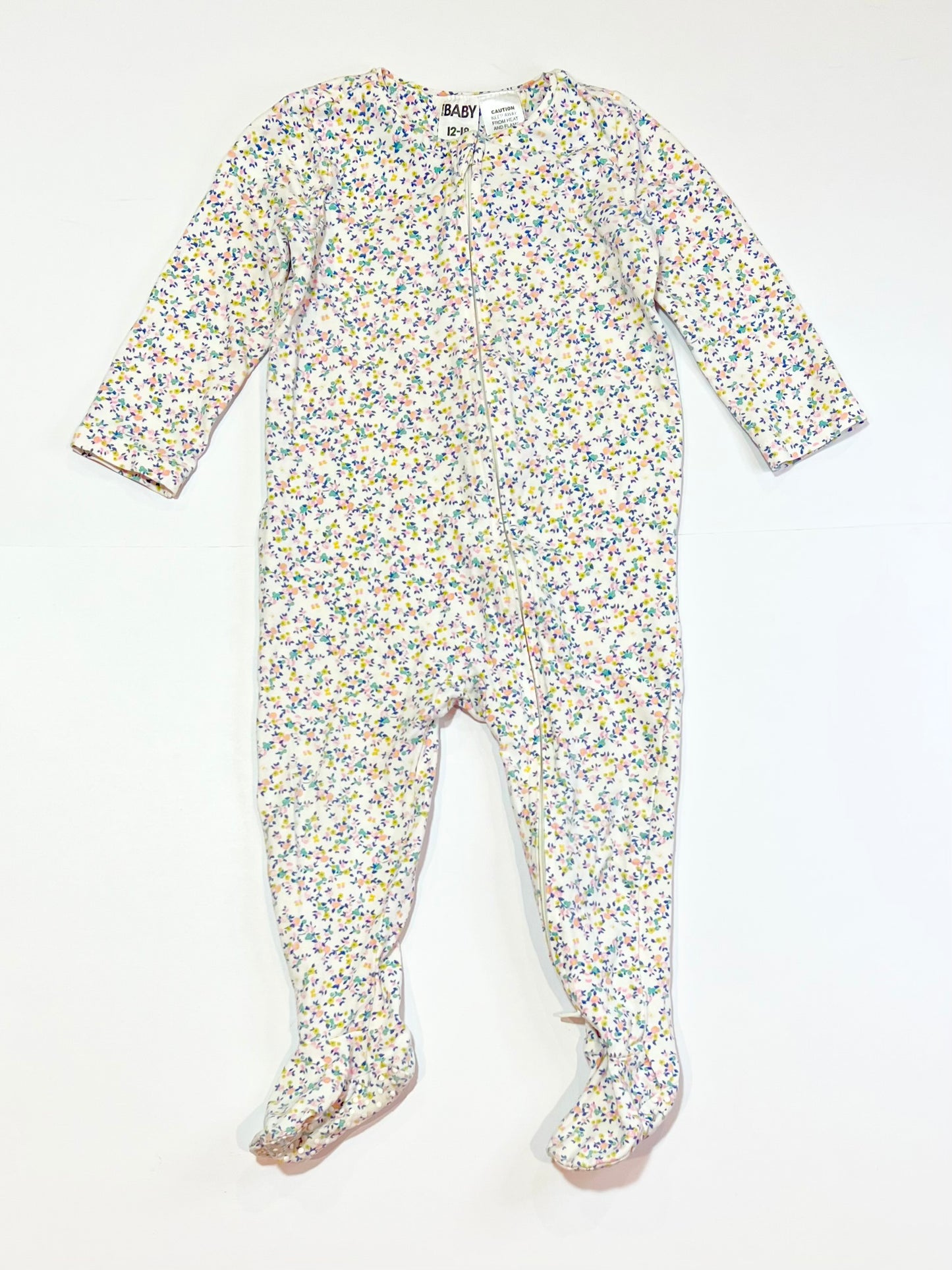 Floral zip onesie - Size 1