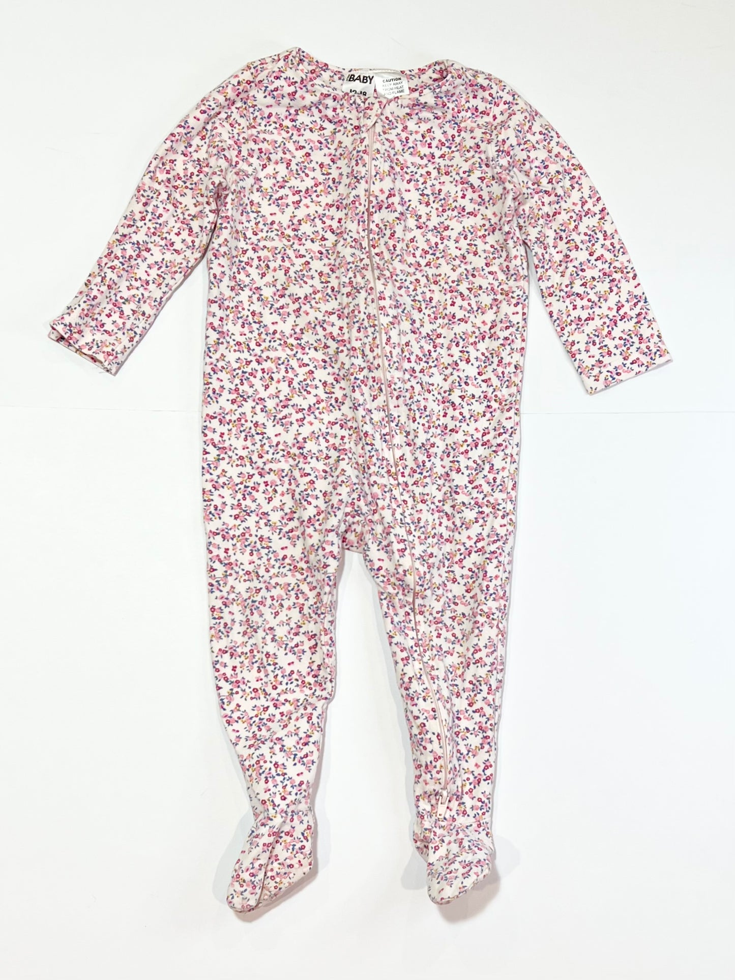 Floral zip onesie - Size 1
