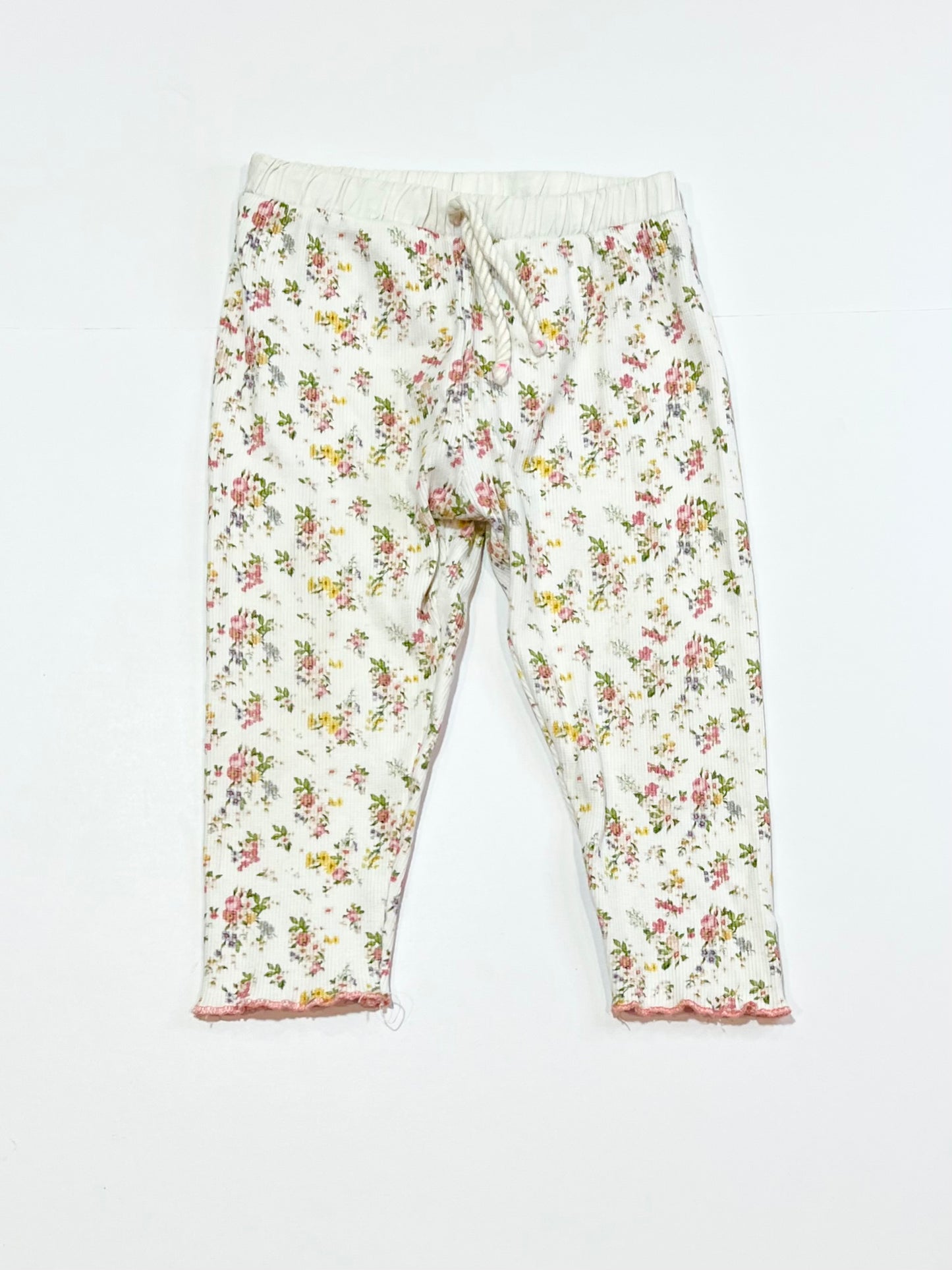 Floral ribbed pants - Size 1