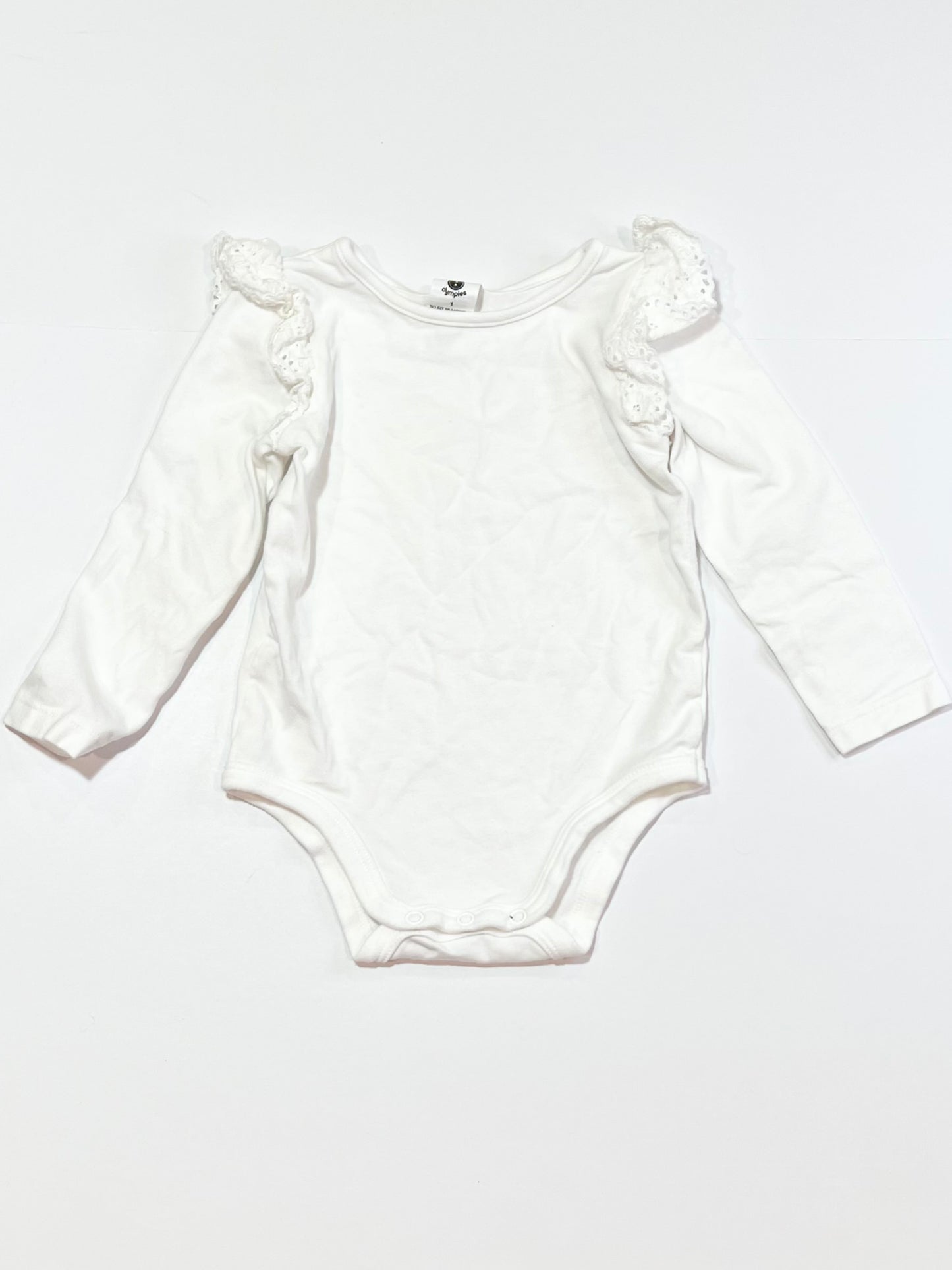 White lace trim bodysuit - Size 1