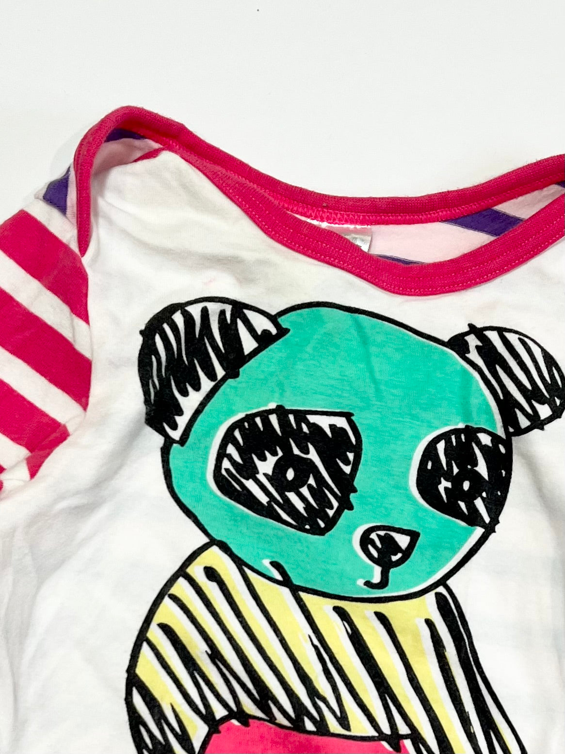Striped panda bodysuit - Size 1