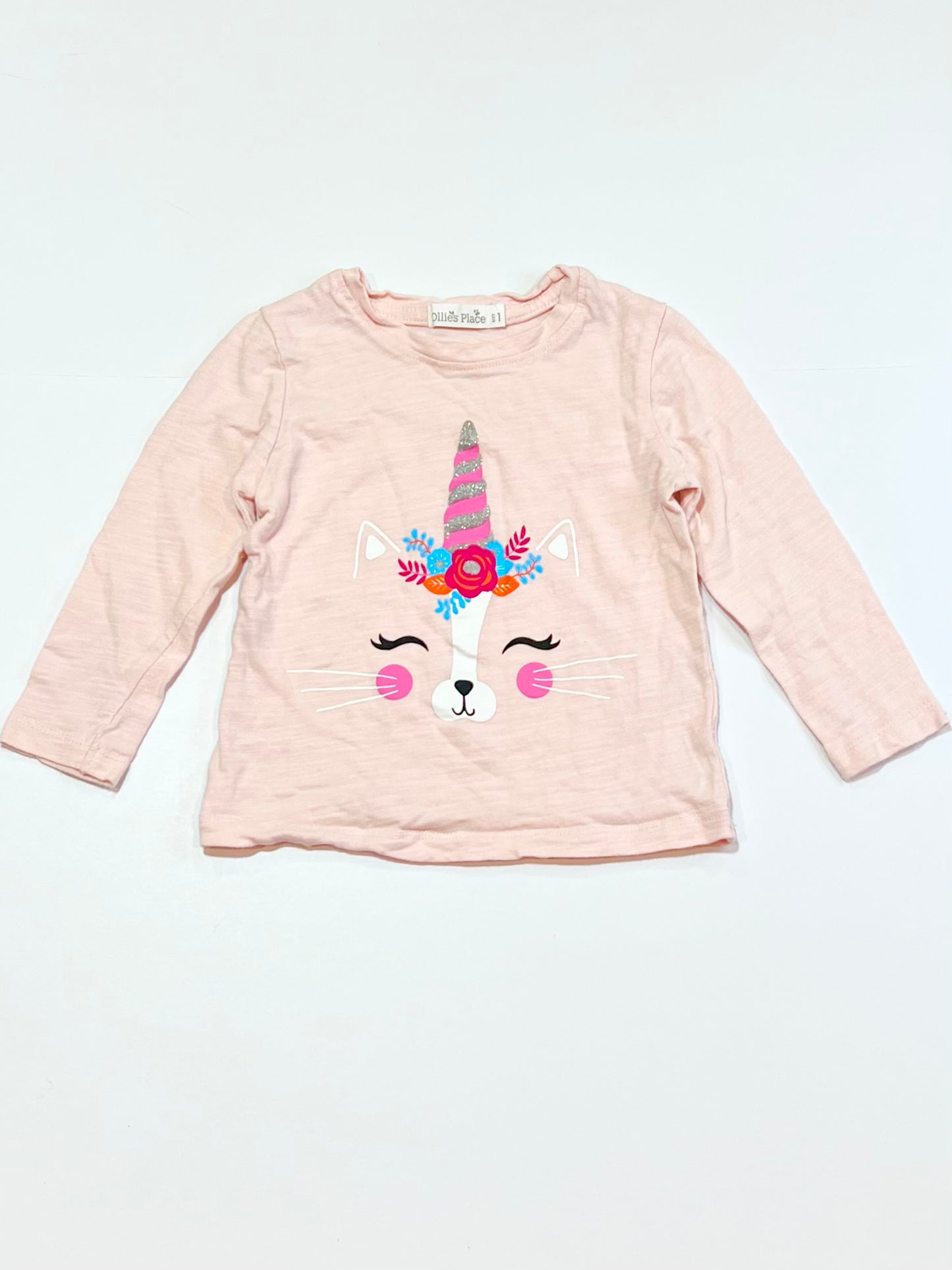 Pink cat top - Size 1