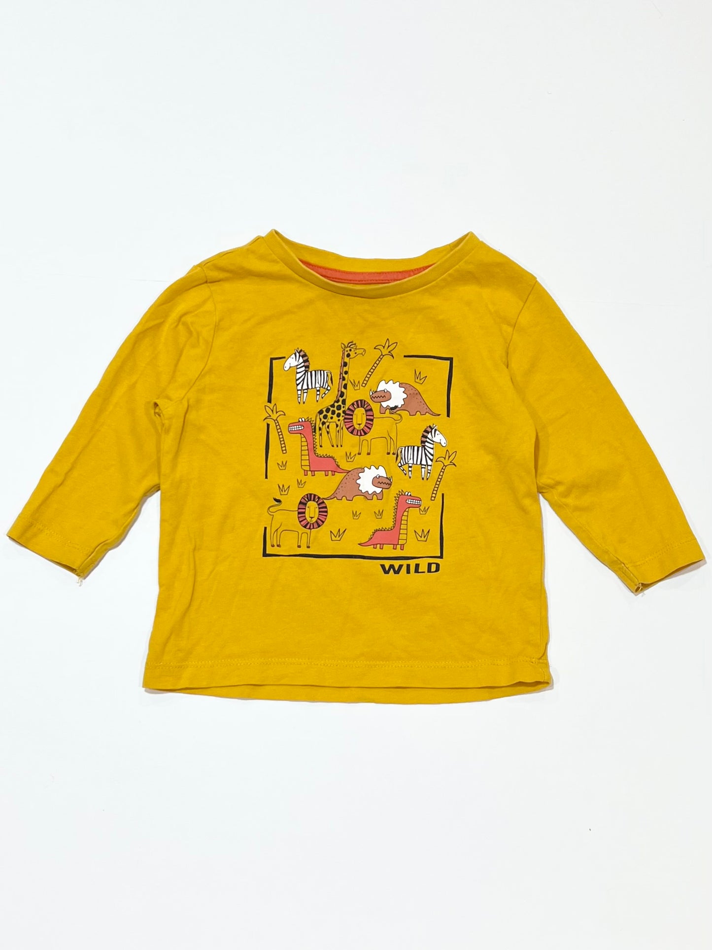 Mustard animals top - Size 1
