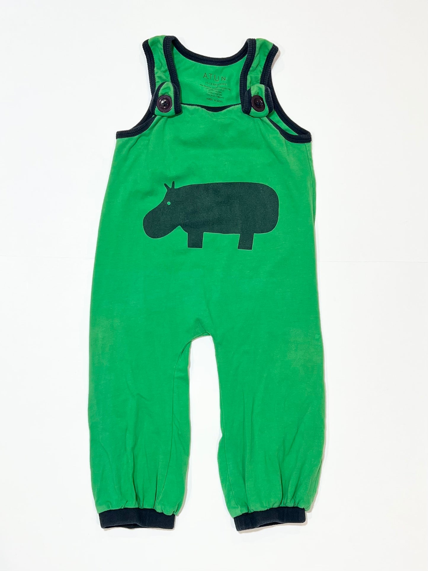 Green hippo romper - Size 1