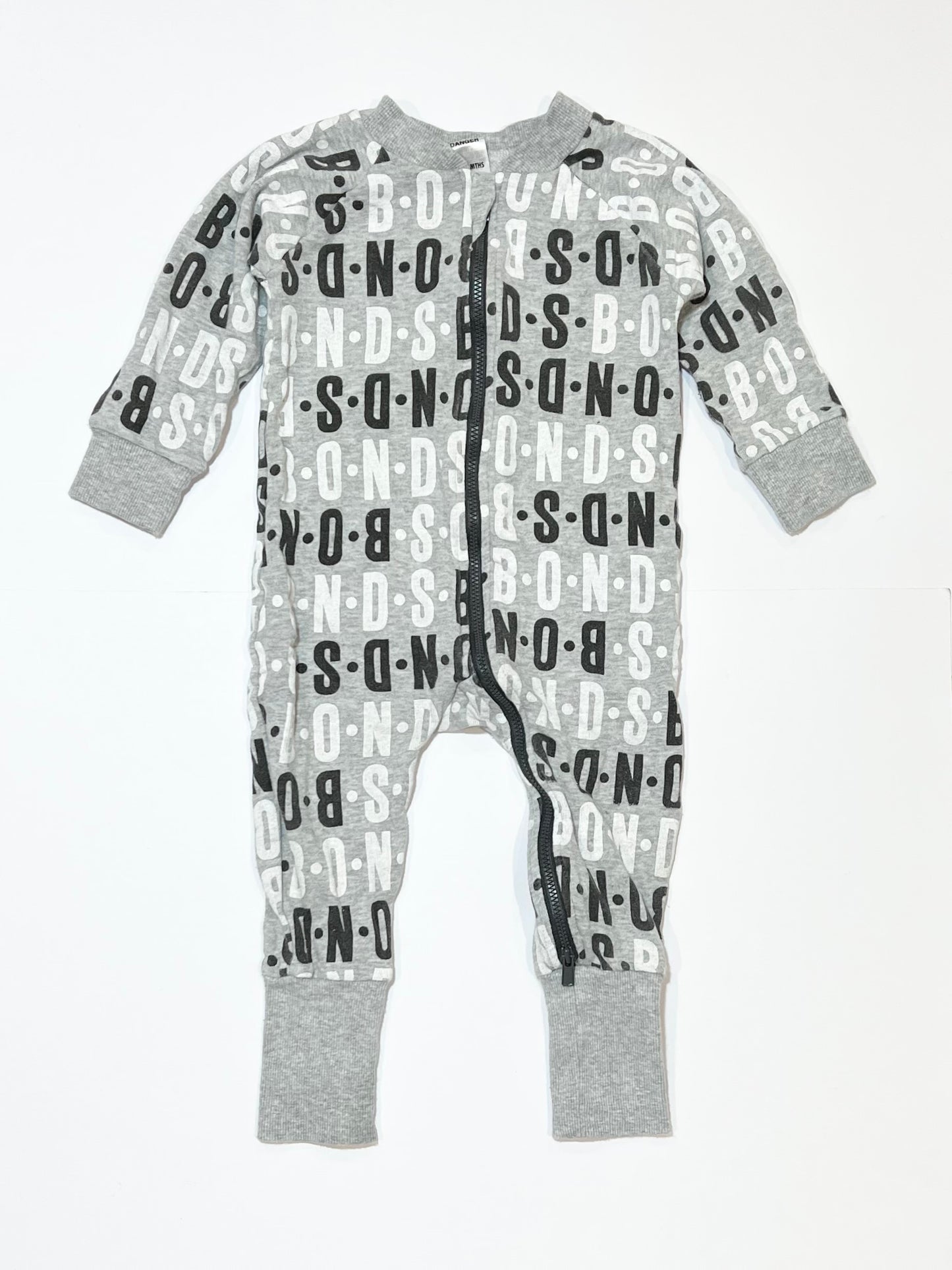 Grey zip onesie - Size 1
