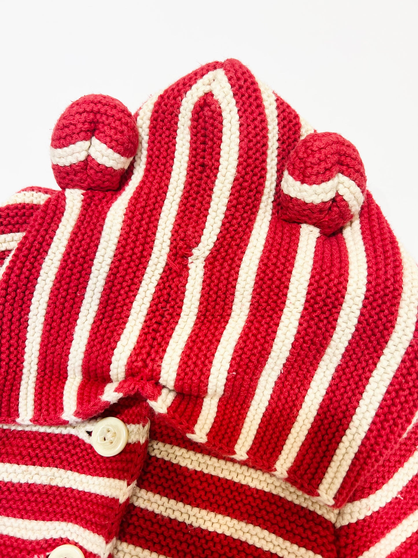 Striped knit hooded jacket - Size 1