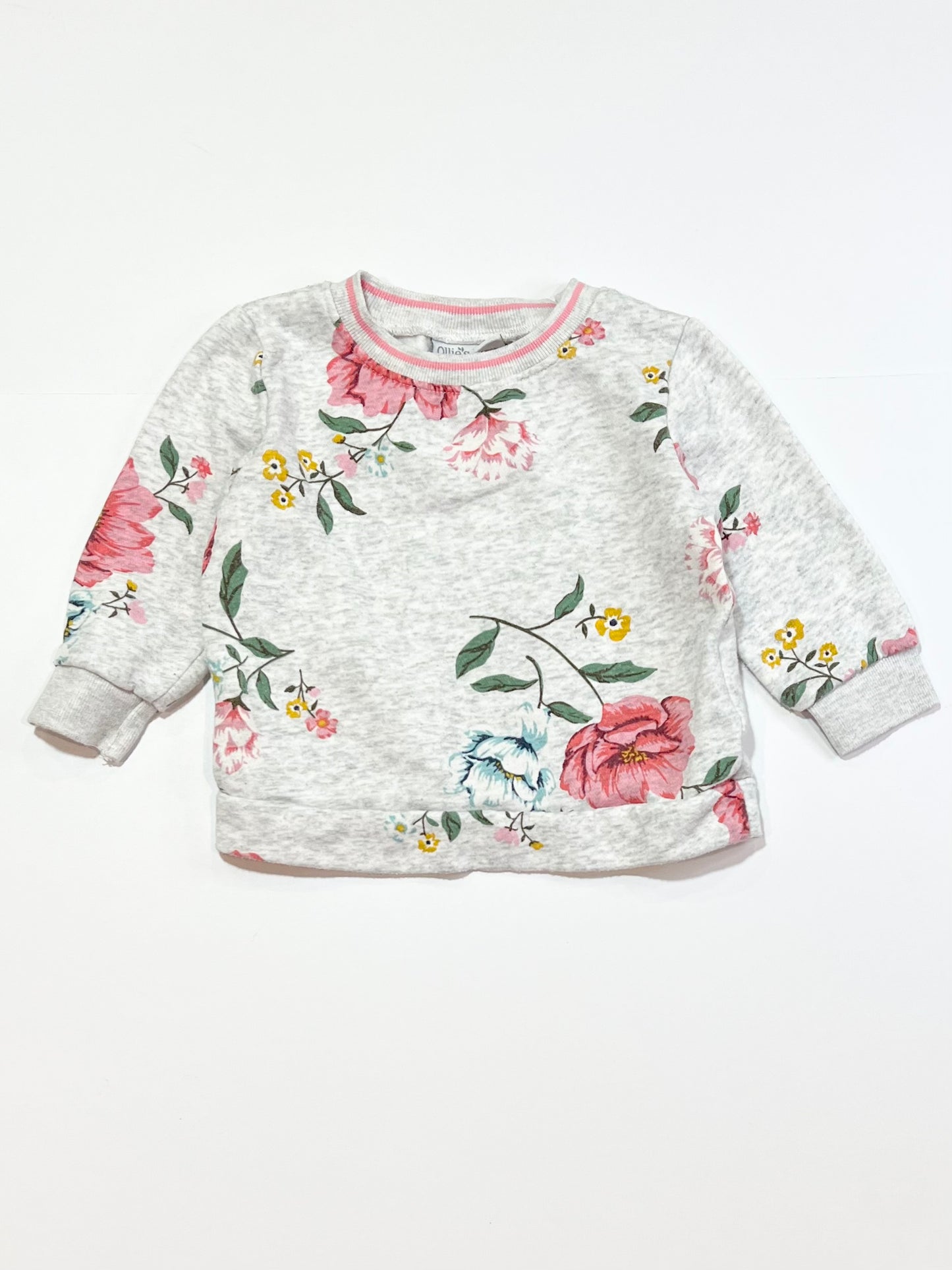 Grey floral sweater - Size 1