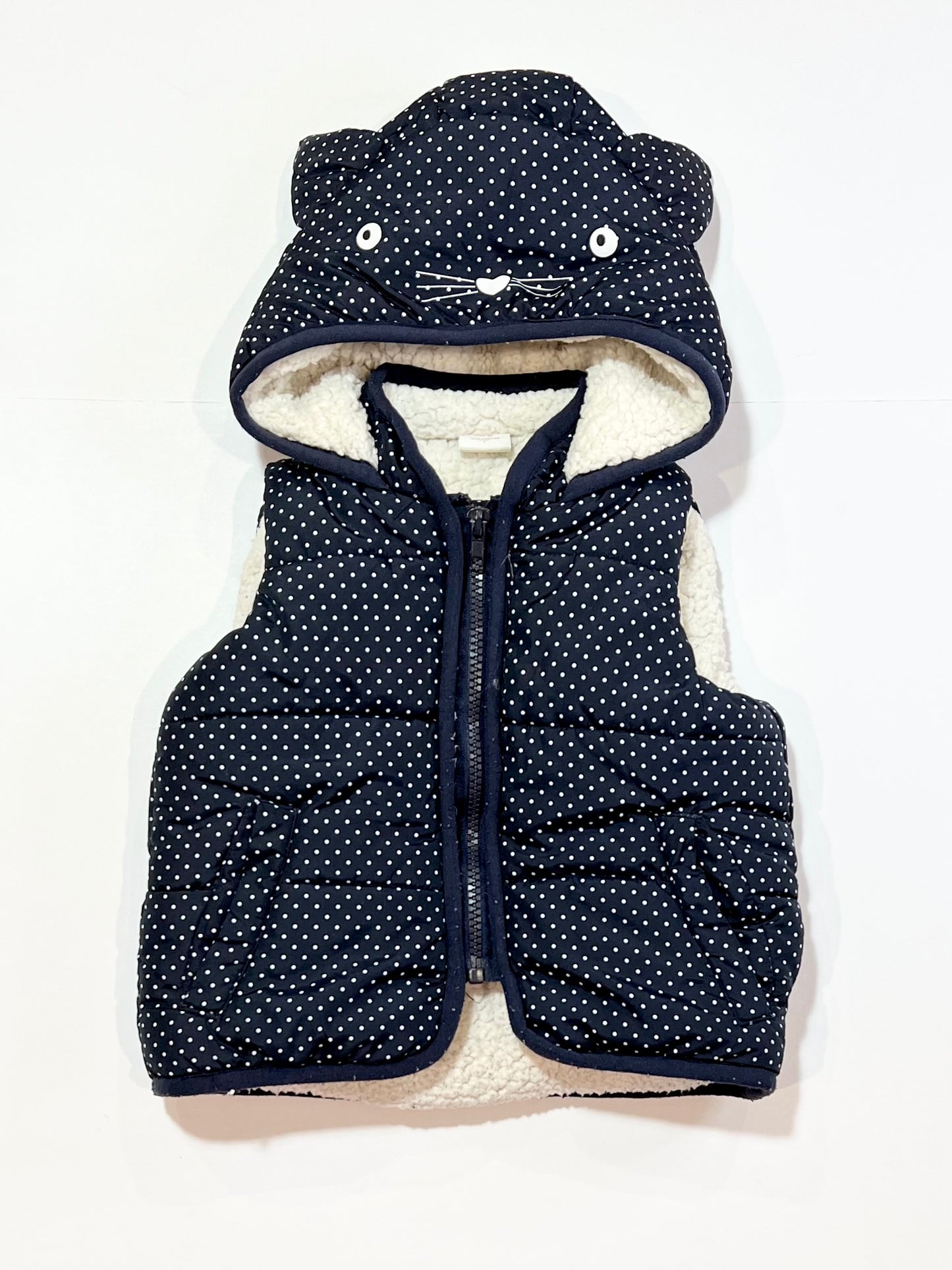 Navy spot puffer vest - Size 1