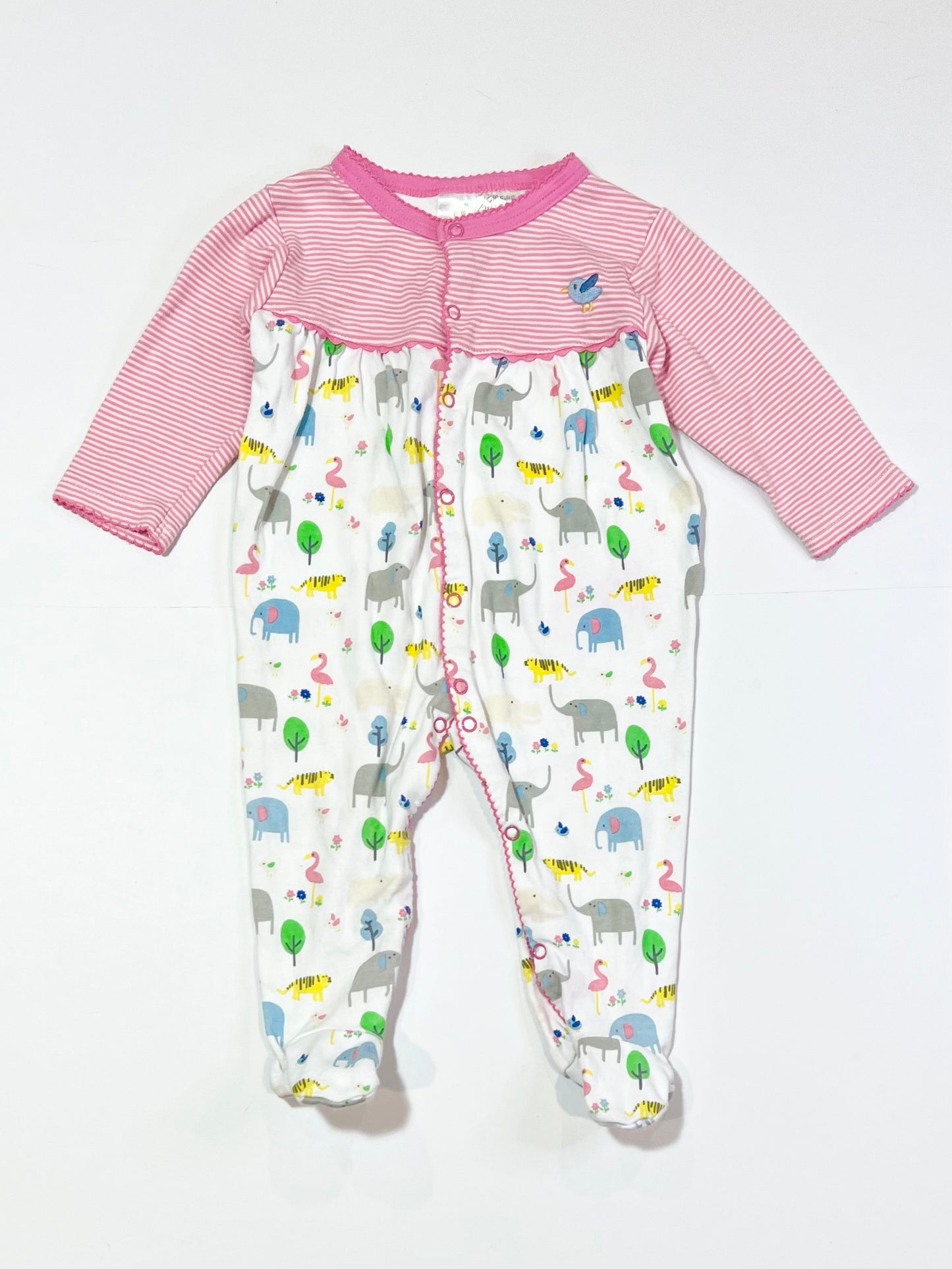 Pink animals onesie - Size 0