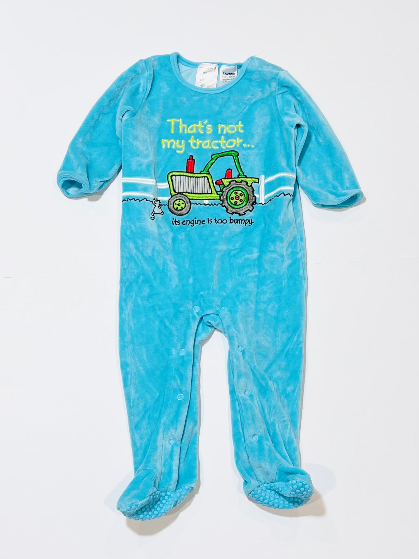 Blue velour onesie - Size 0