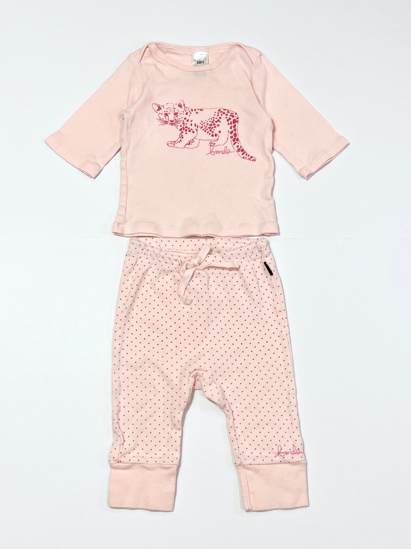 Pink cheetah set - Size 0