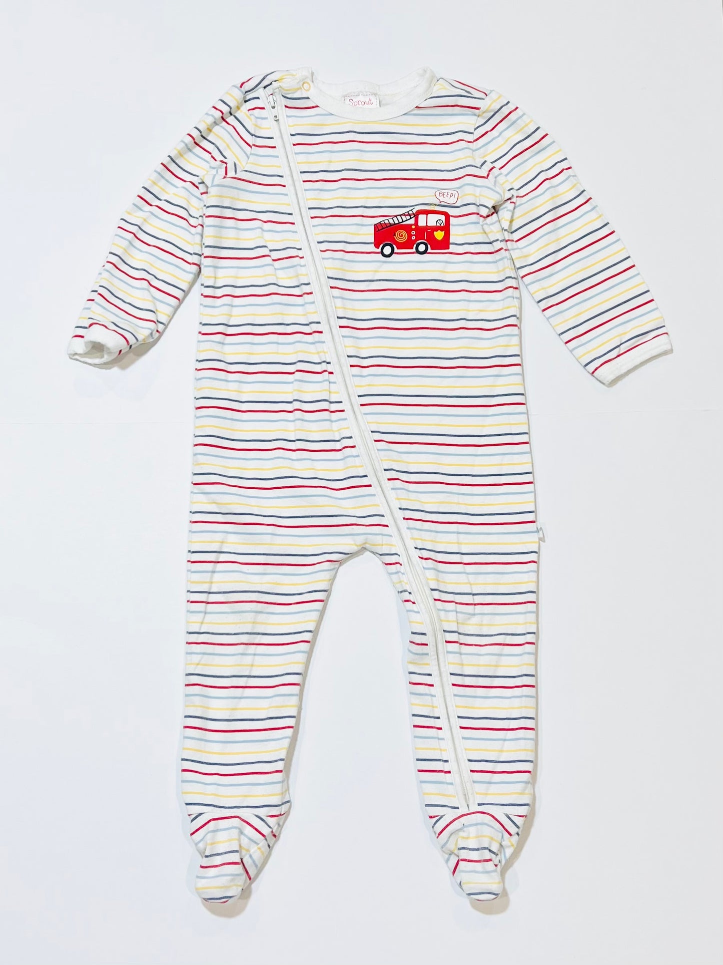 Striped zip onesie - Size 0