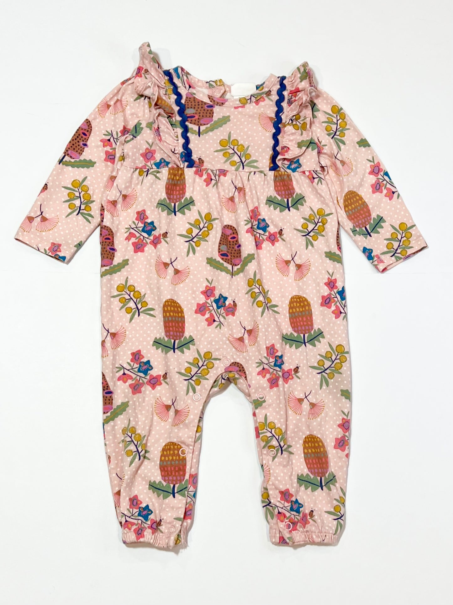 Pink floral onesie - Size 0