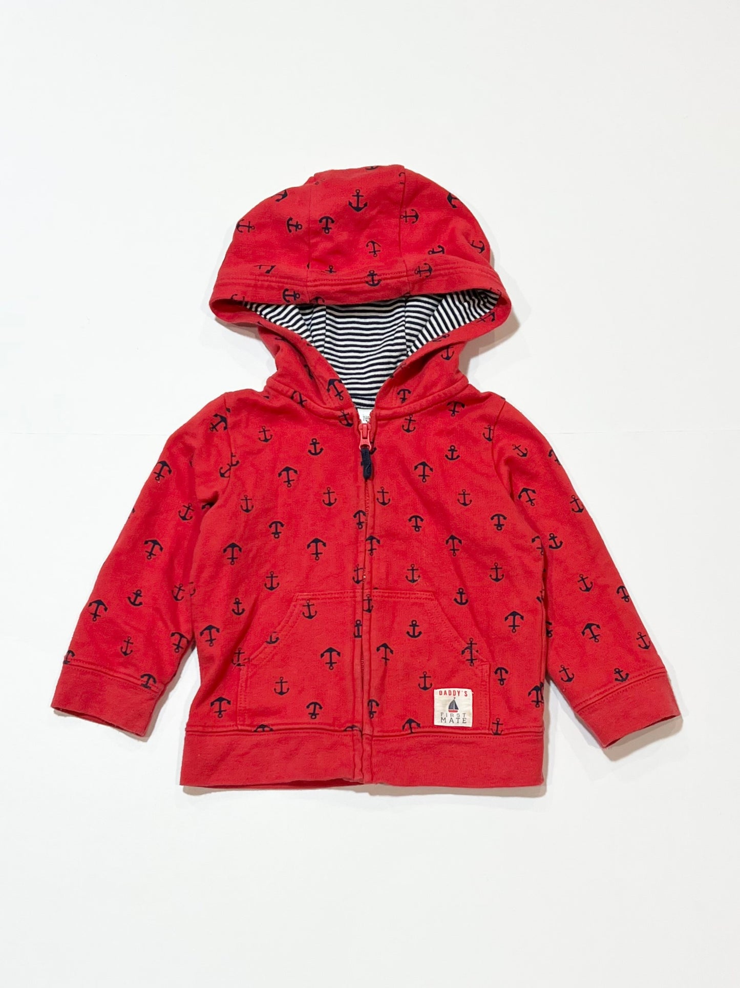 Red zip hoodie - Size 9-12 months