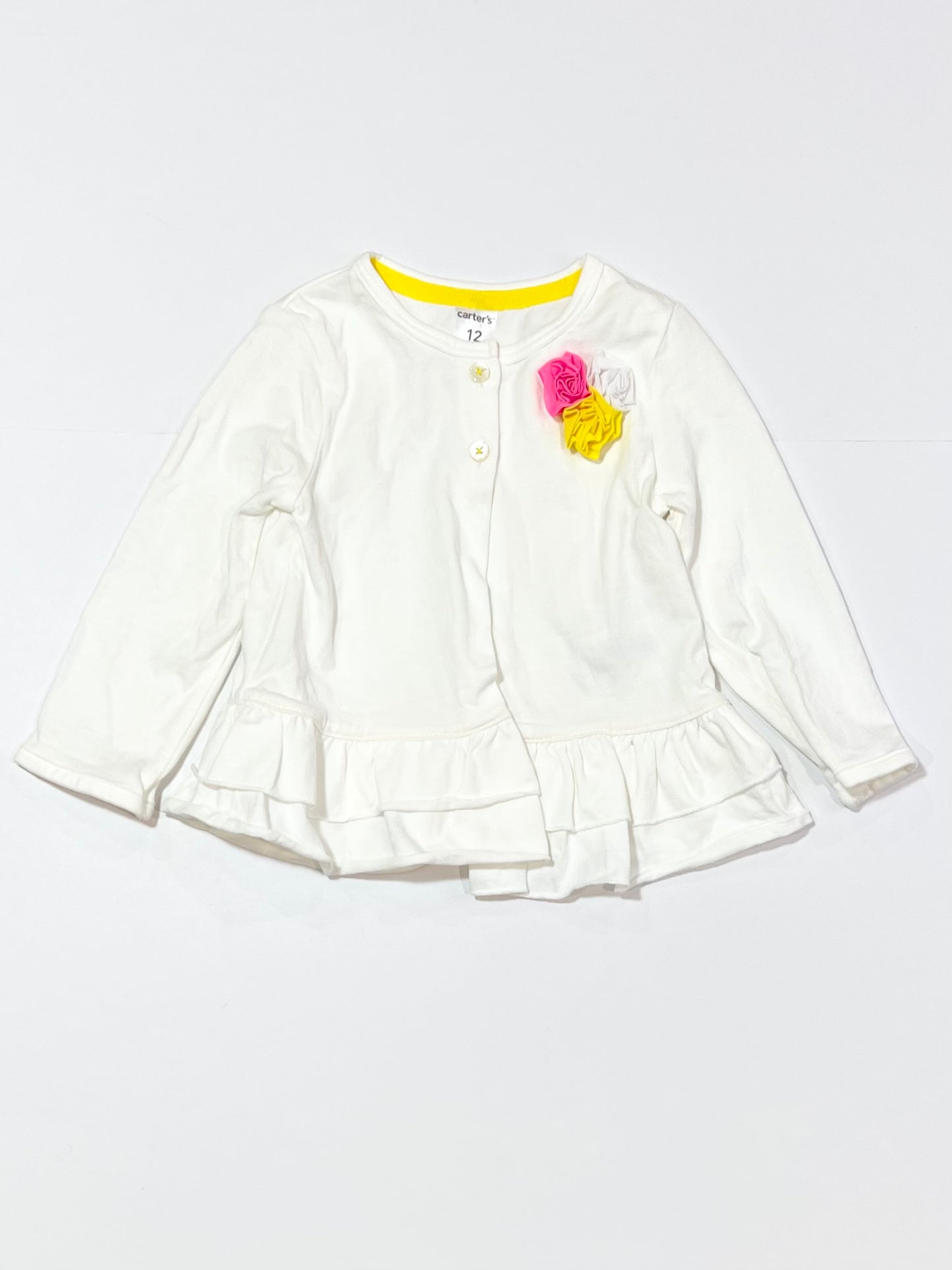 White jersey jacket - Size 9-12 months