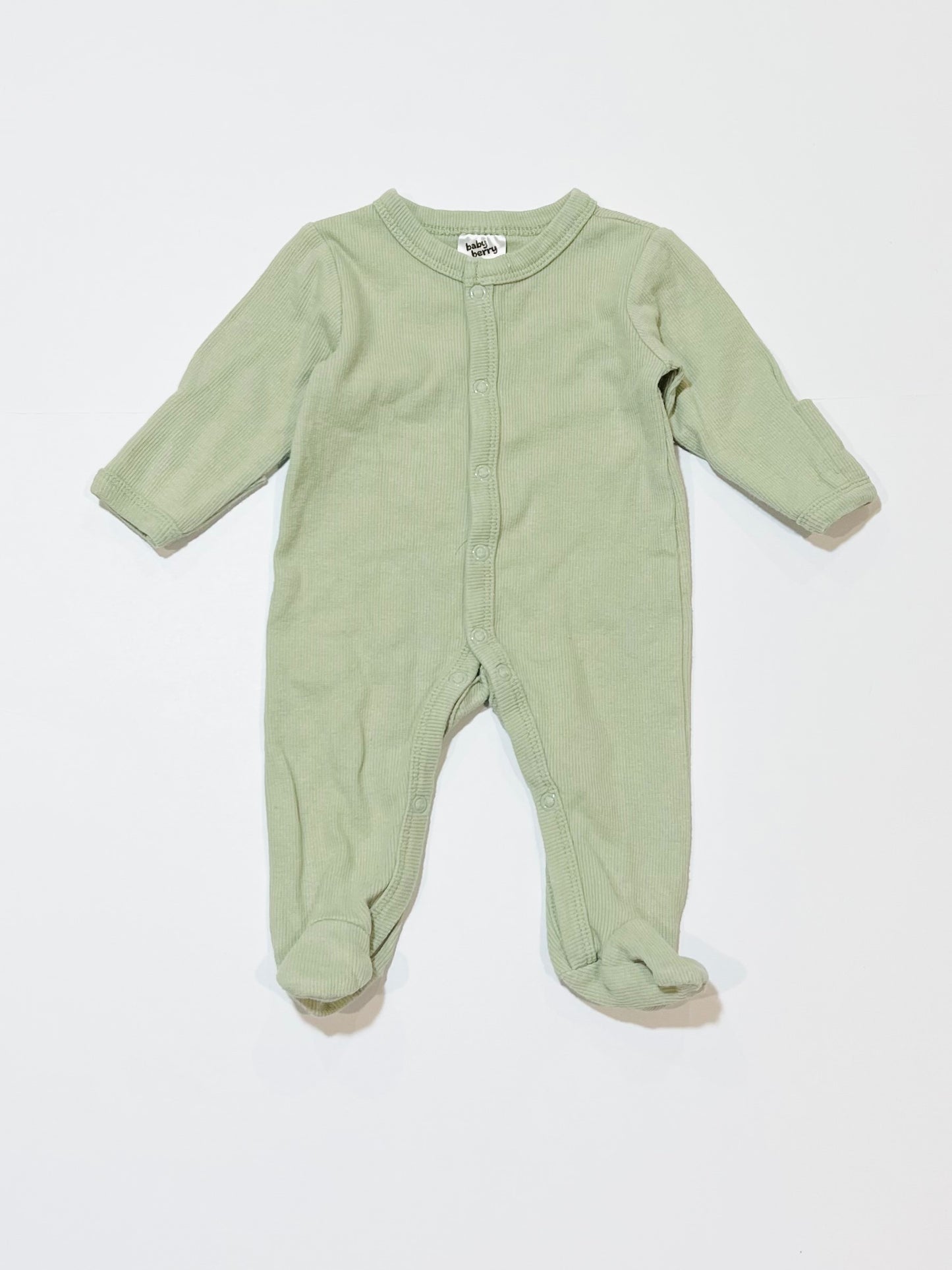 Green ribbed onesie - Size 00000