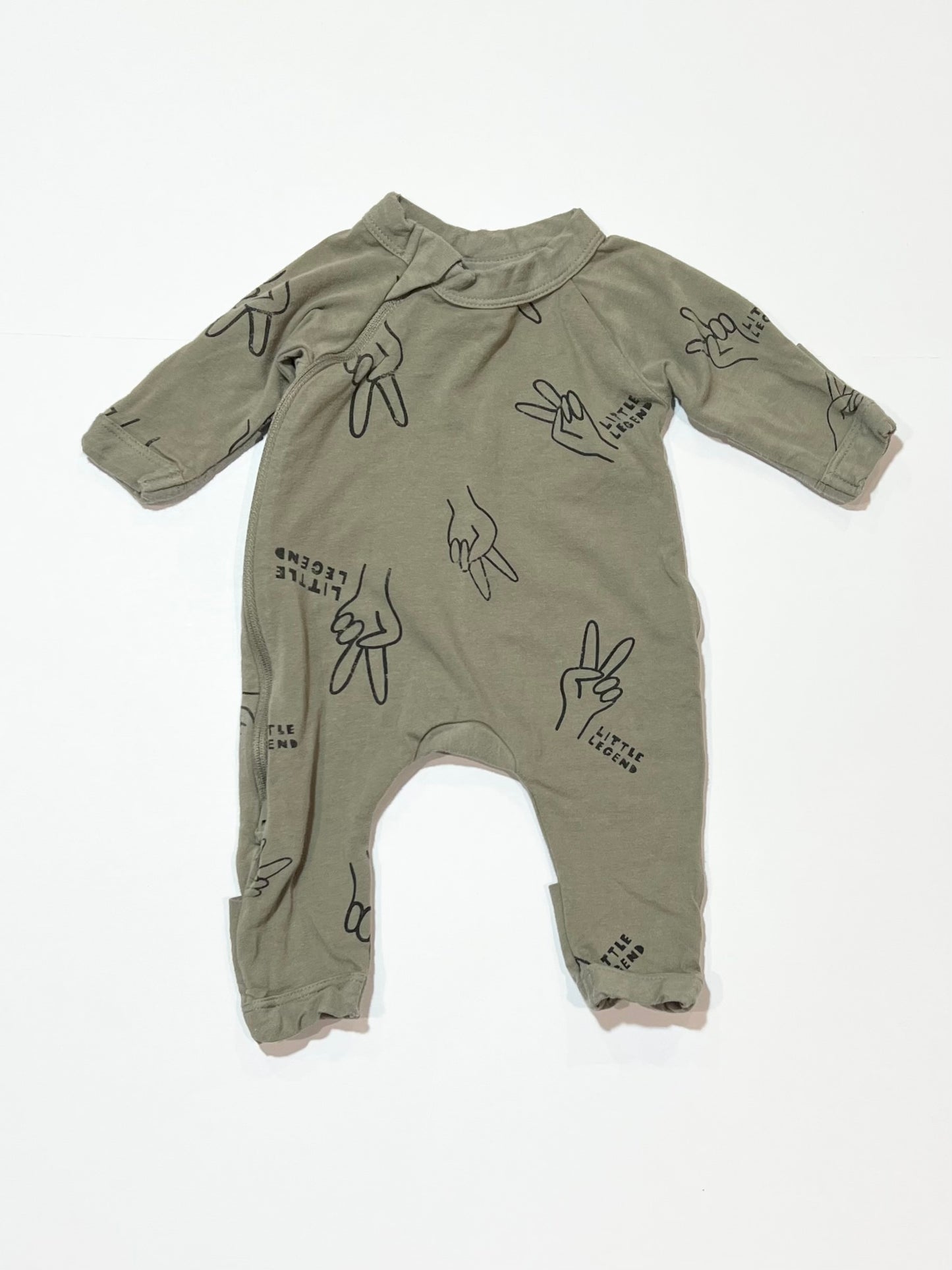 Brown zip onesie - Size 00000