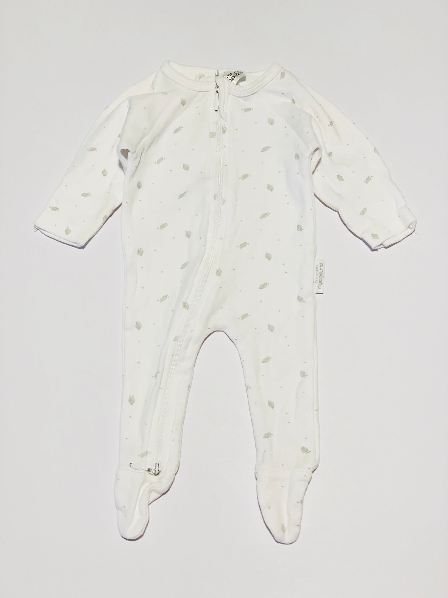 Grey leaf onesie - Size 0000