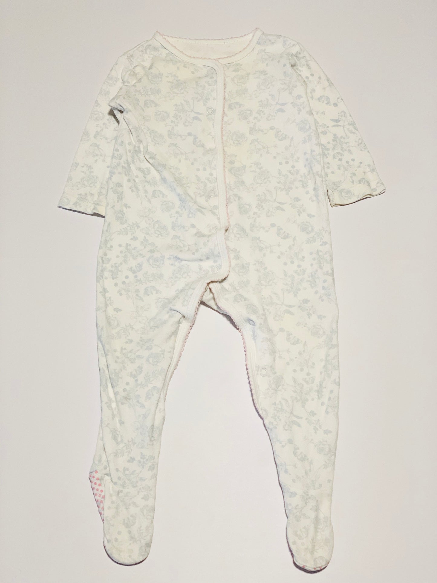 Grey roses onesie - Size 9-12 months