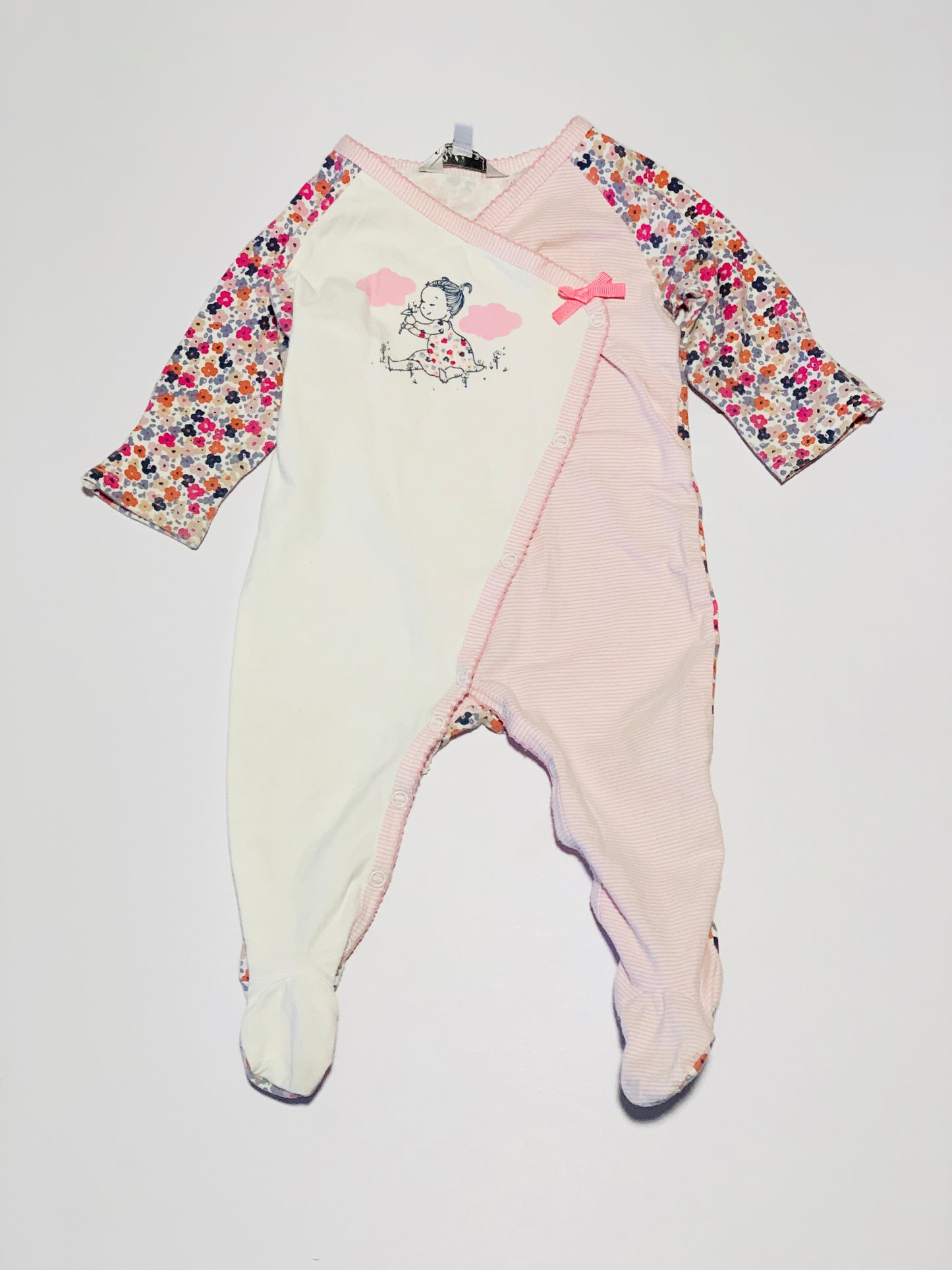 Pink floral onesie - Size 00