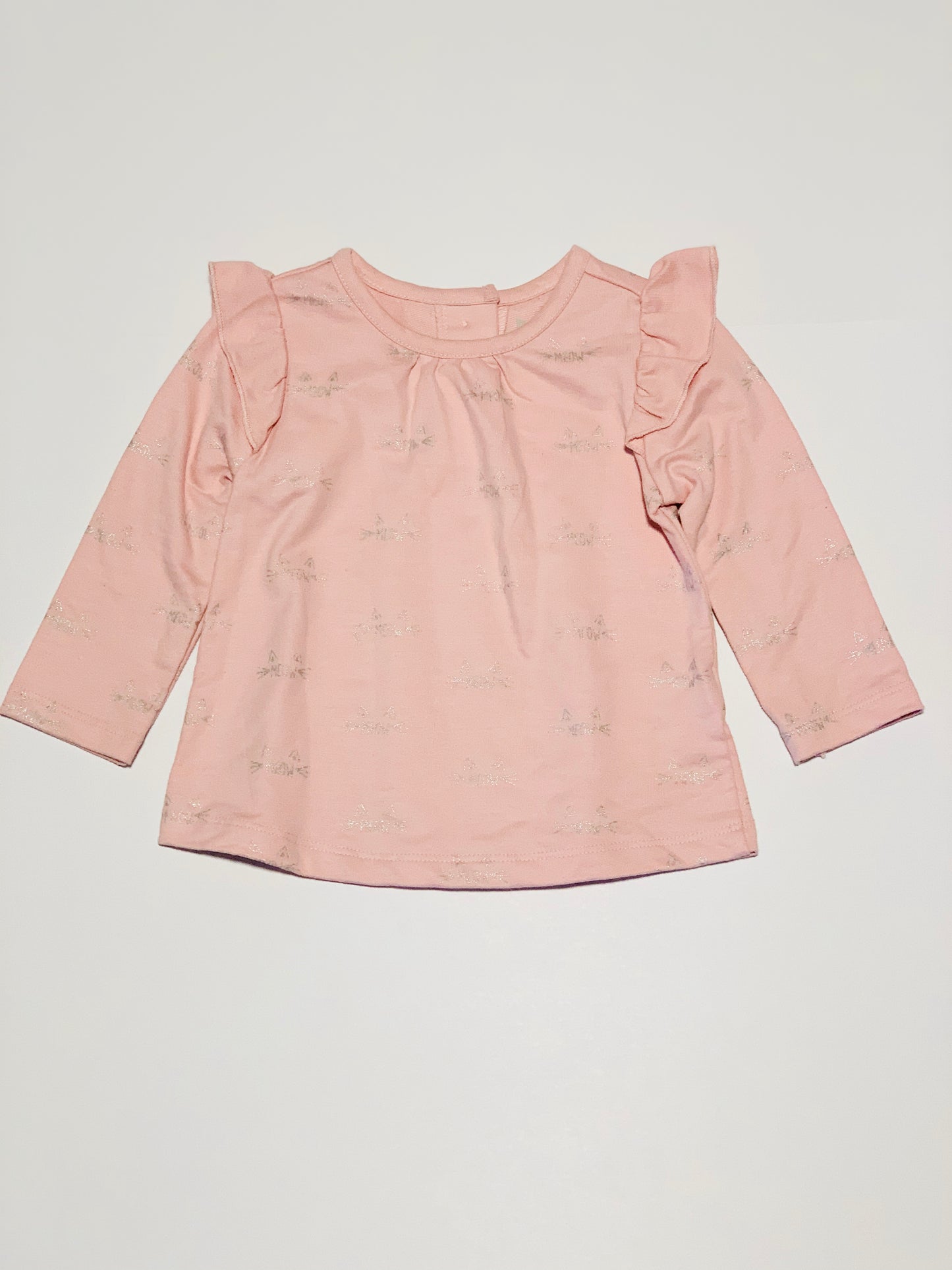 Pink meow sweater - Size 6-9 months
