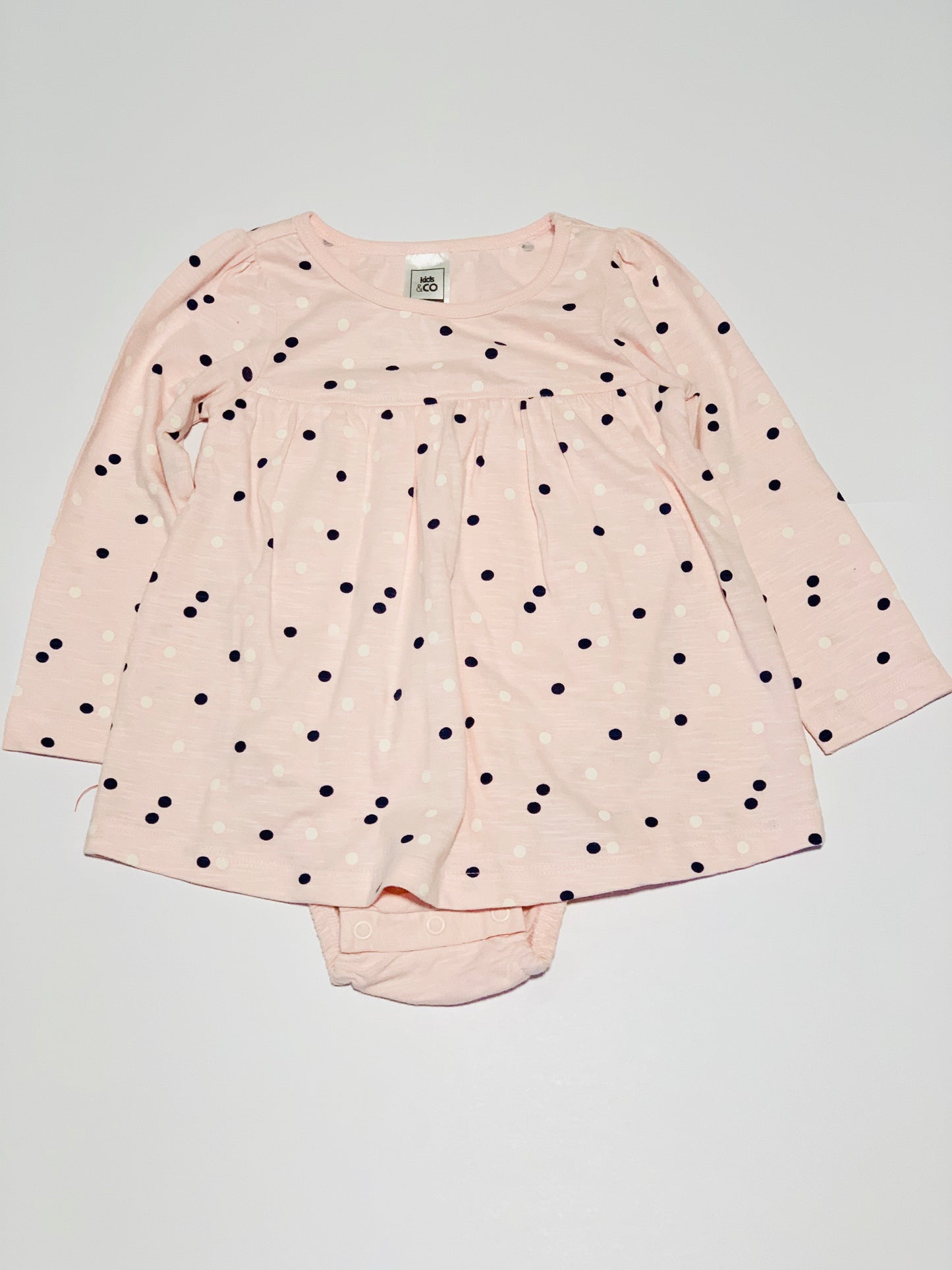 Pink spot top with hidden bodysuit - Size 1
